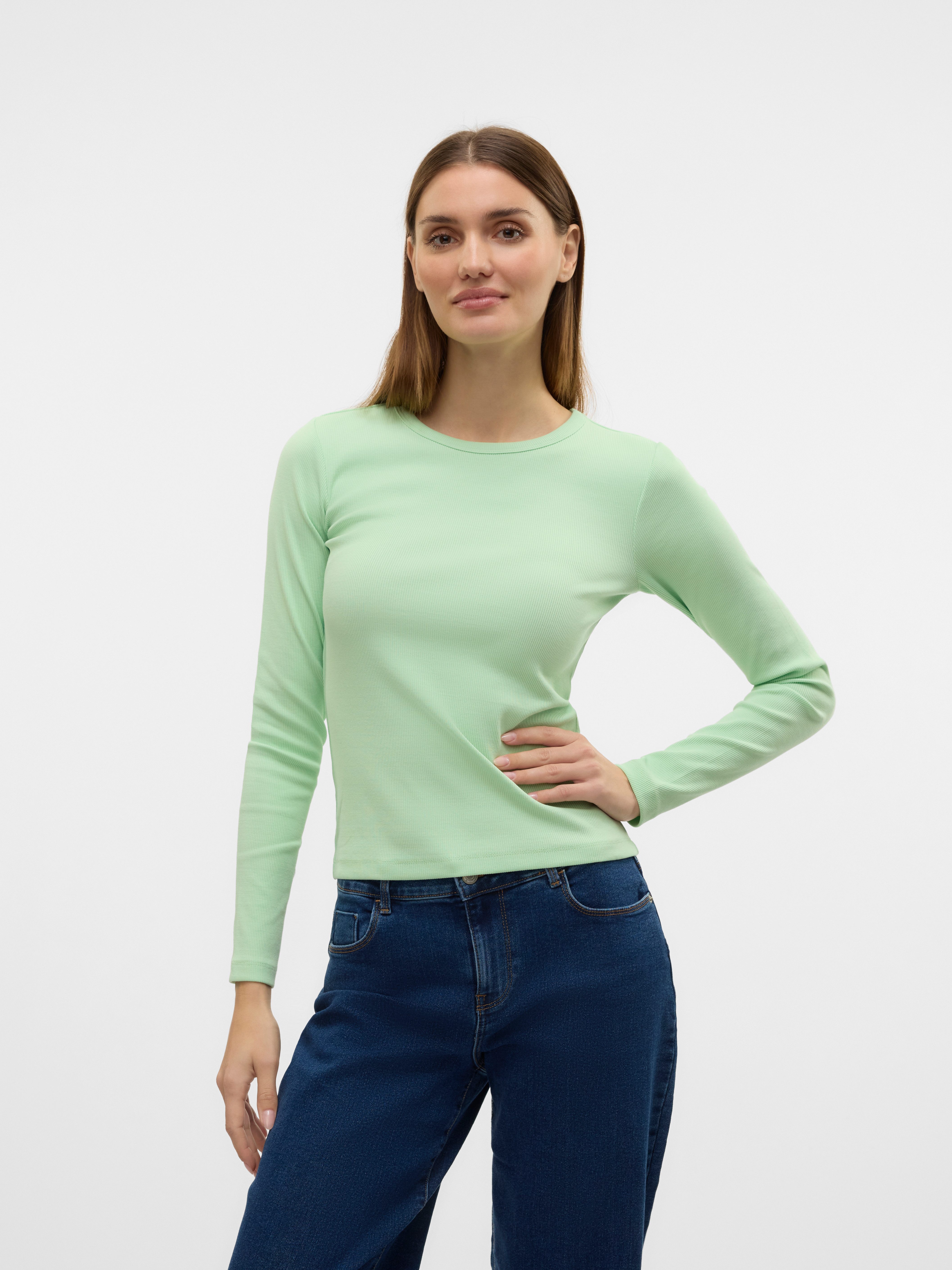 Vero Moda Shirt met lange mouwen VMCHLOE LS SHORT TOP JRS NOOS