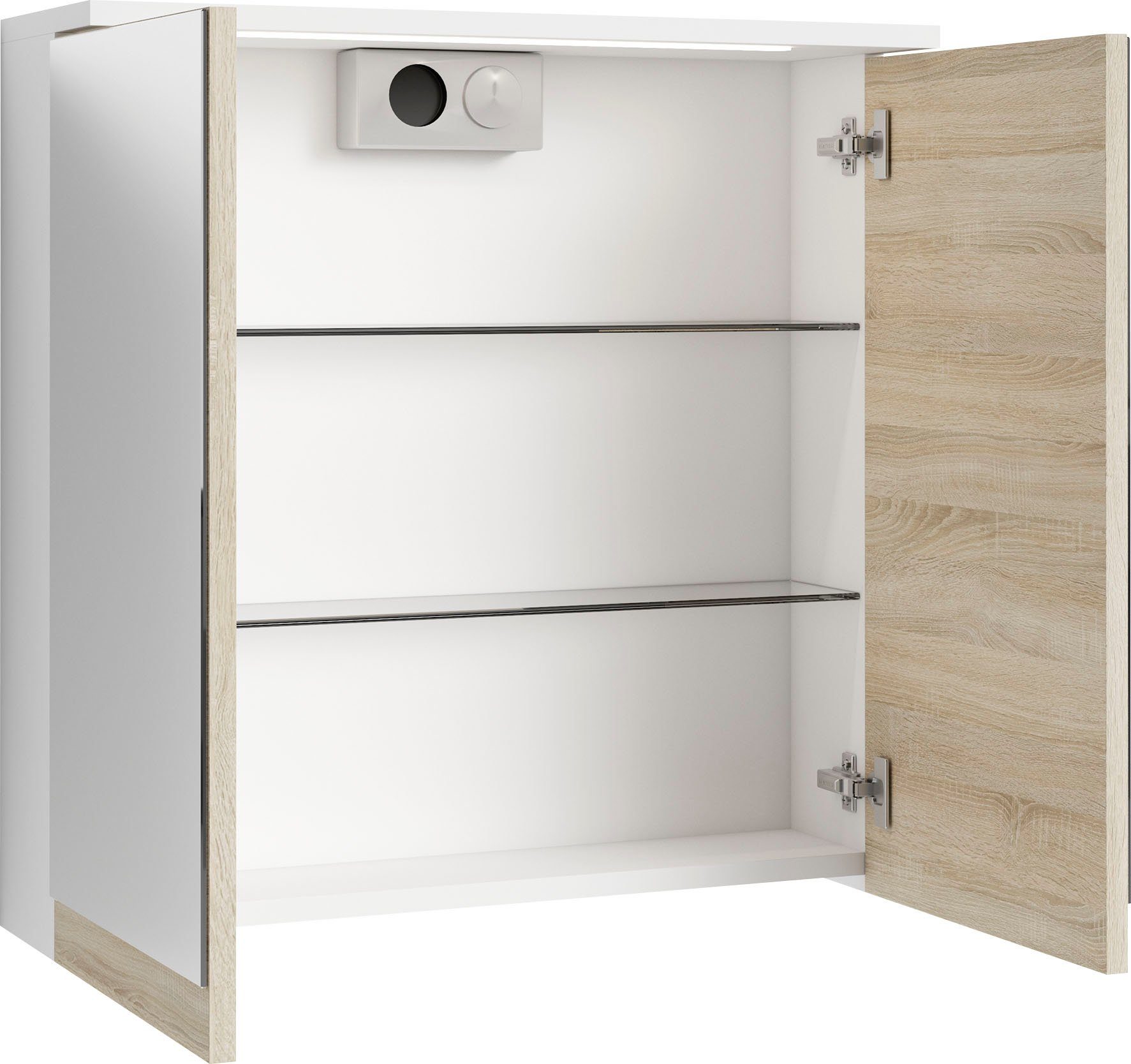 byLIVING Spiegelkast Marino Breedte 60 cm, met soft-closefunctie deuren, inclusief ledverlichting