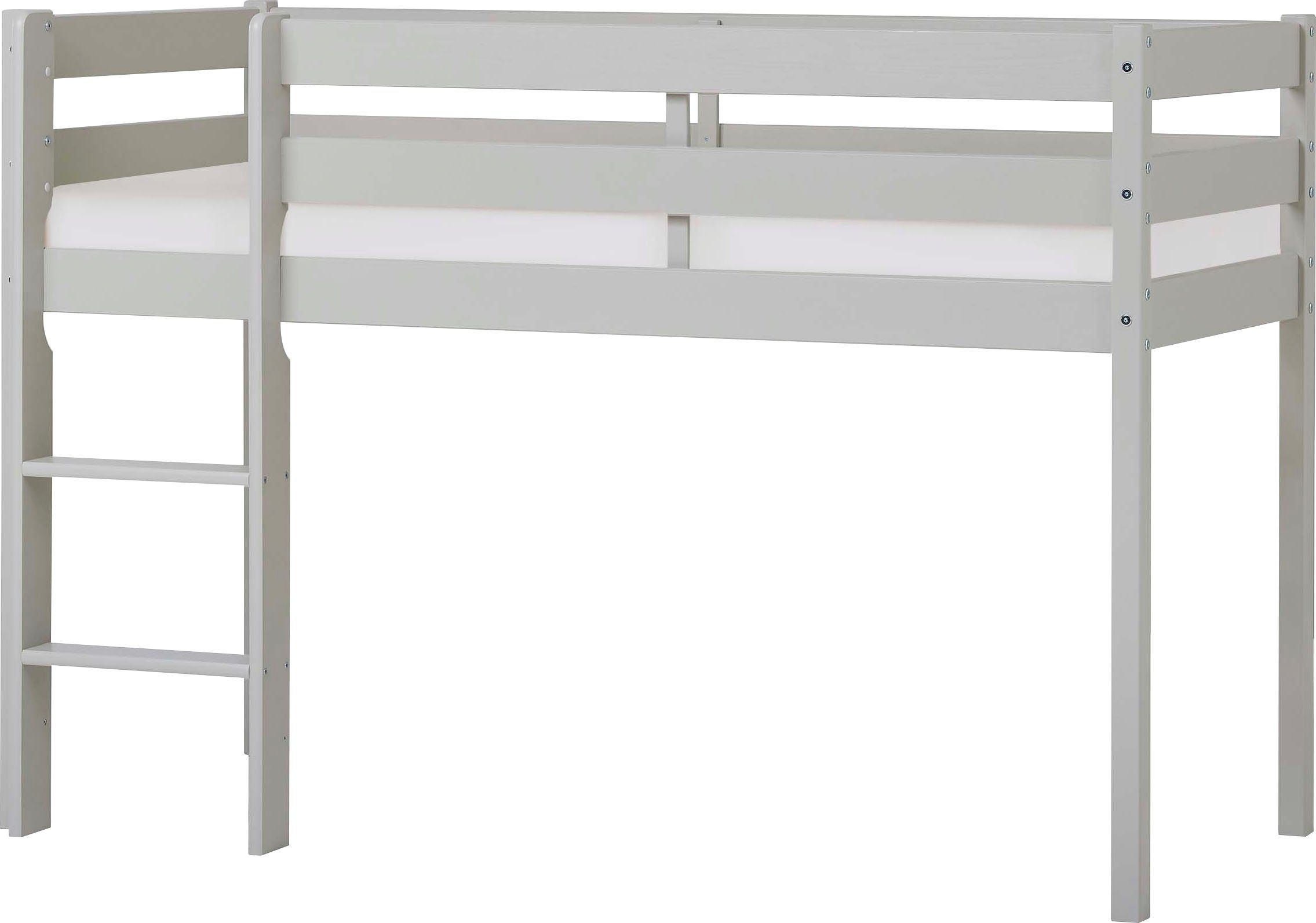 Hoppekids Speelbed ECO COMFORT, hoogslaper, deelbaar in 2 eenpersoonsbedden kinderbedden grijs