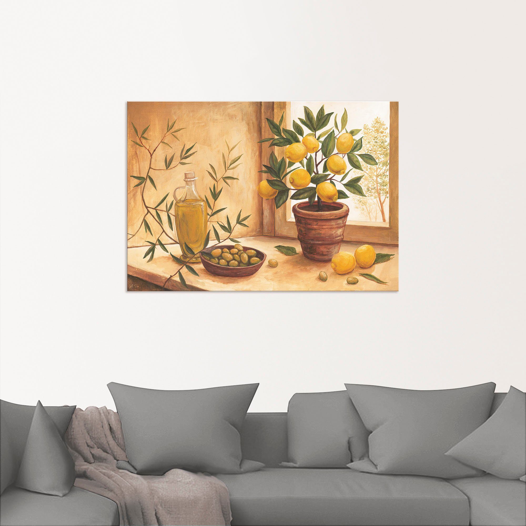 Artland Artprint Olijven en citroenen als artprint van aluminium, artprint voor buiten, artprint op linnen, poster, muursticker