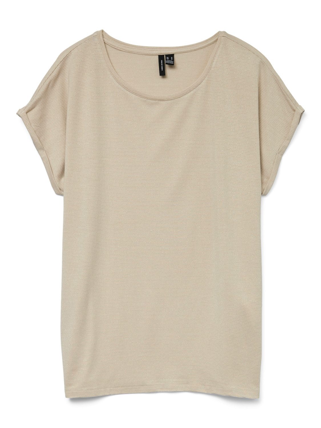 Vero Moda Shirt met ronde hals VMLAVA PLAIN SS TOP LUREX STRIPE