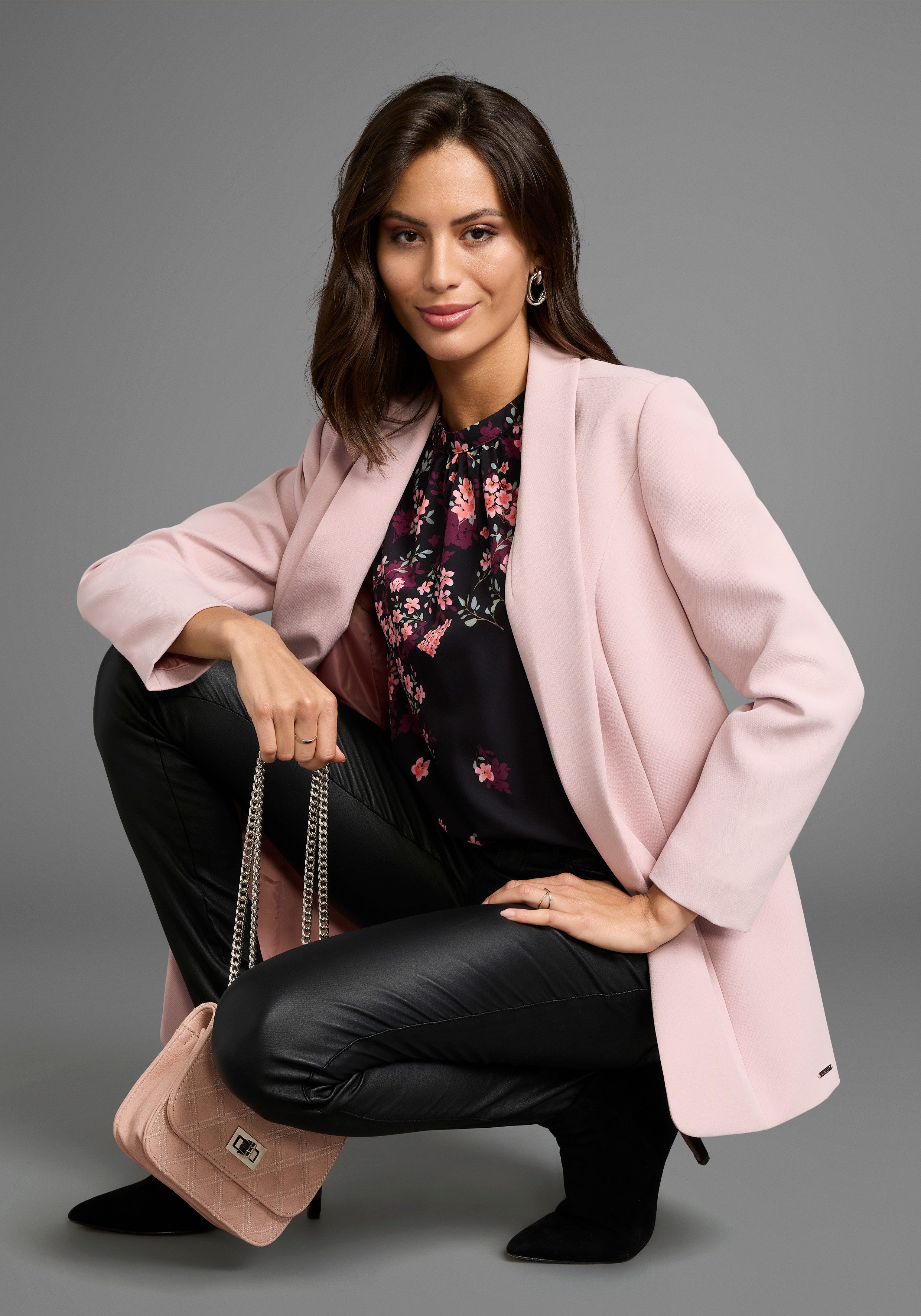 Laura Scott Lange blazer met aangerimpelde mouwen