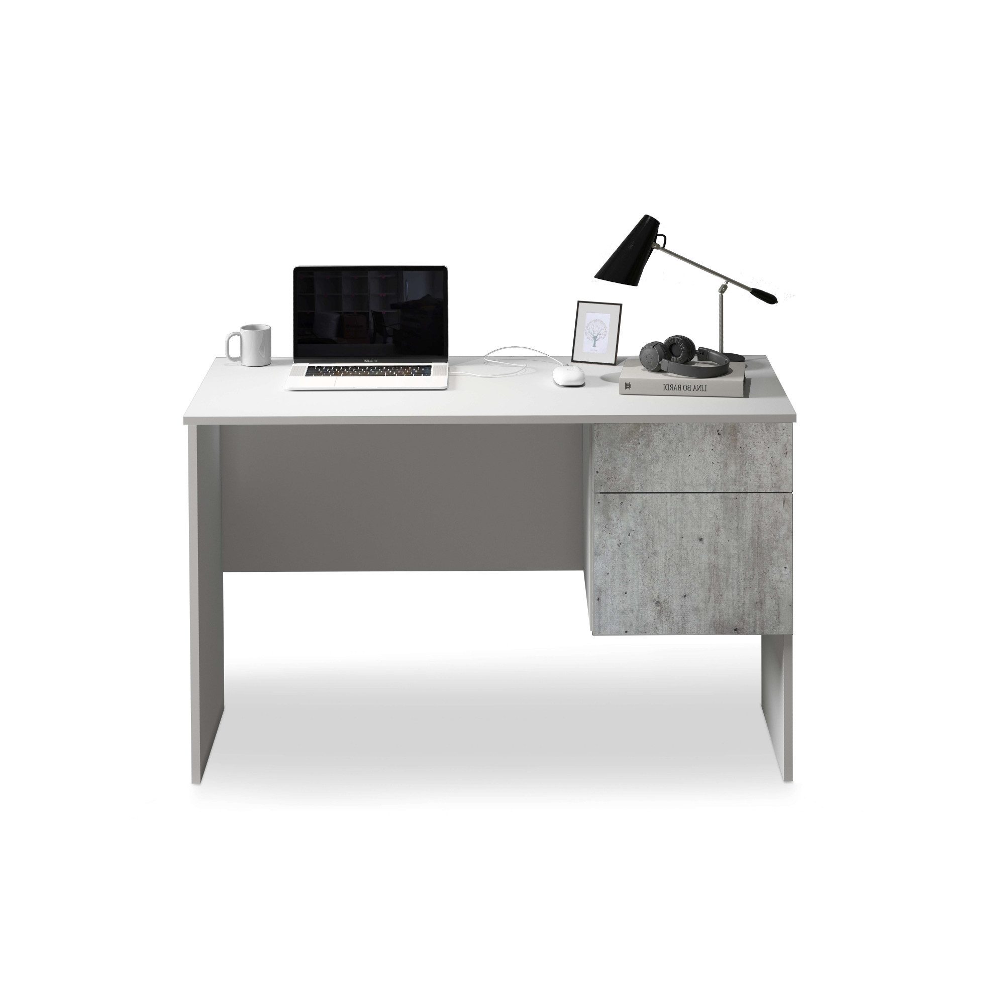 INOSIGN Bureau Coro, kleine computertisch, bureautafel met 1 deur & 1 lade, breedte 110 cm, made in italy bureaus wit