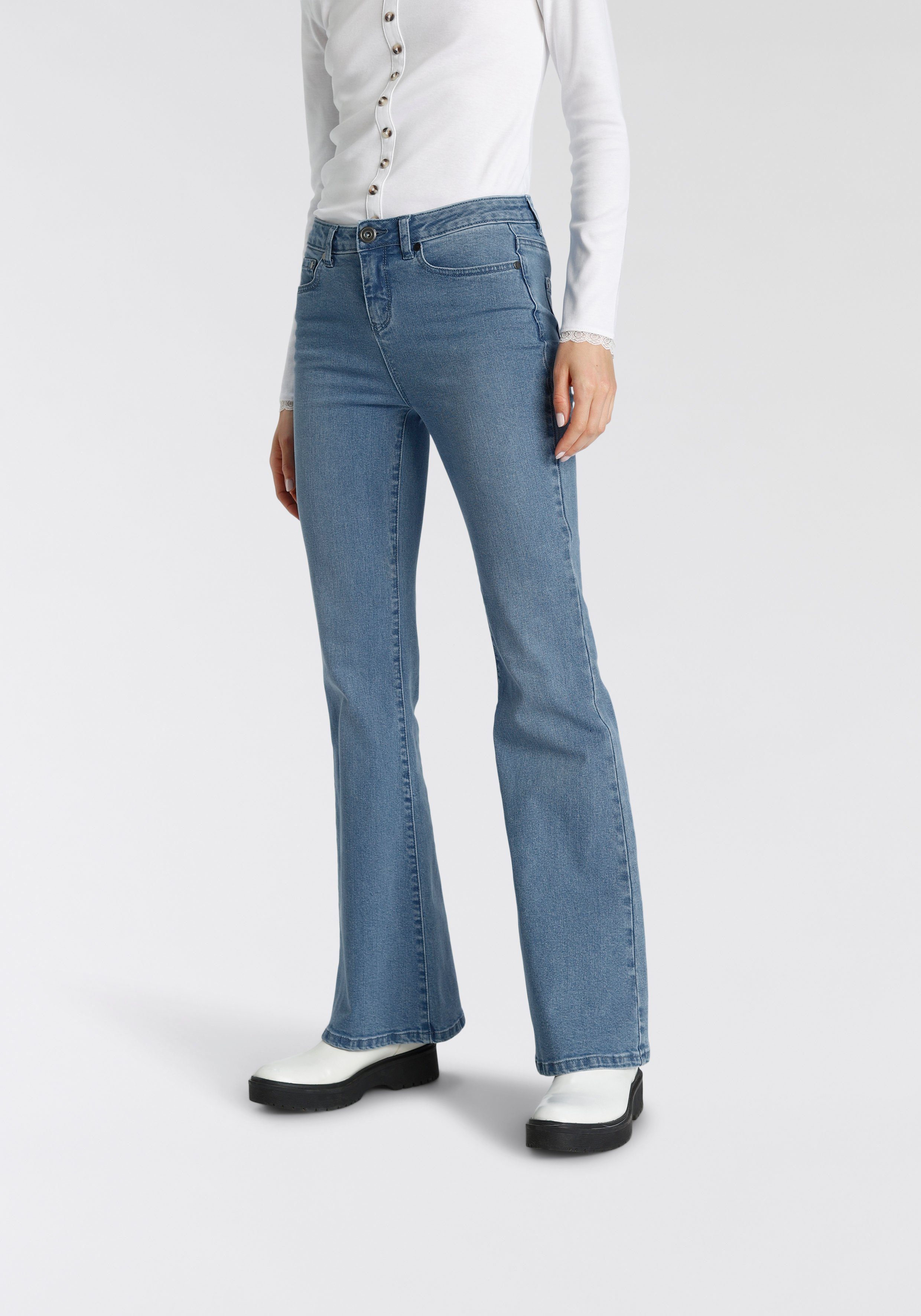 AJC High-waist jeans in flared vorm in 5-pocket-stijl