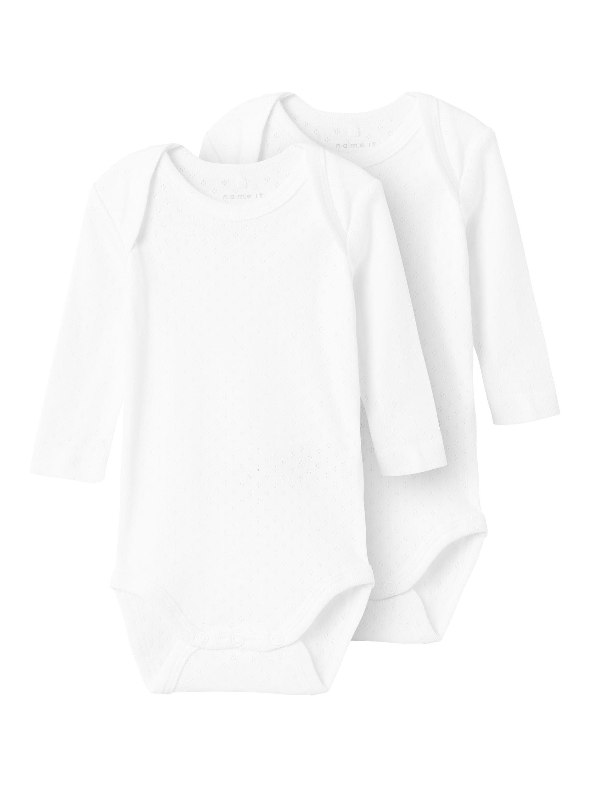 Name It Body met lange mouwen NBFBODY 2P LS WHITE NEEDLEDROP NOOS (2-delig, Set van 2)