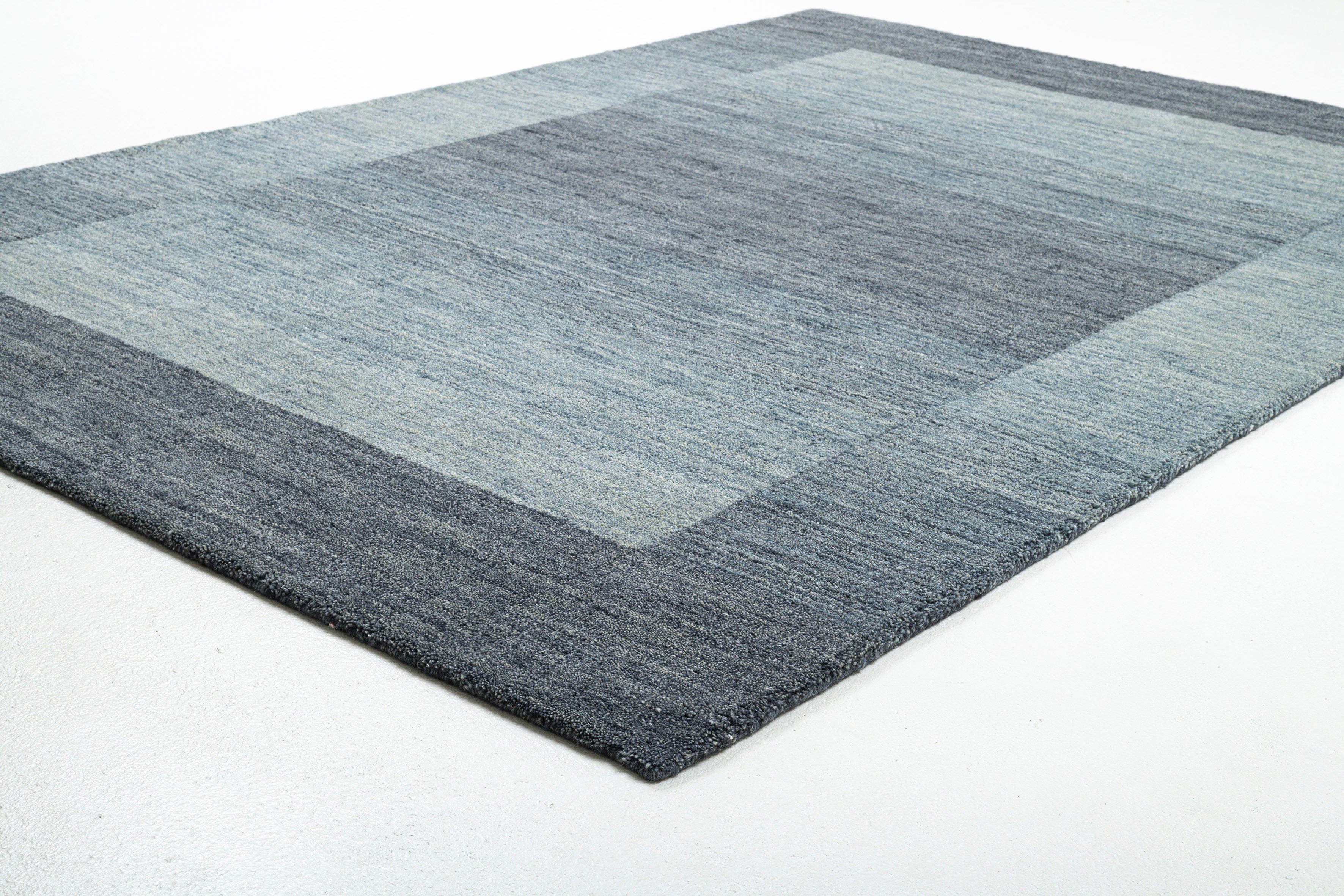 THEKO Wollen kleed Gabbeh super, Handgeweven vloerkleed, randdessin, zuivere wol, met de hand geweven
