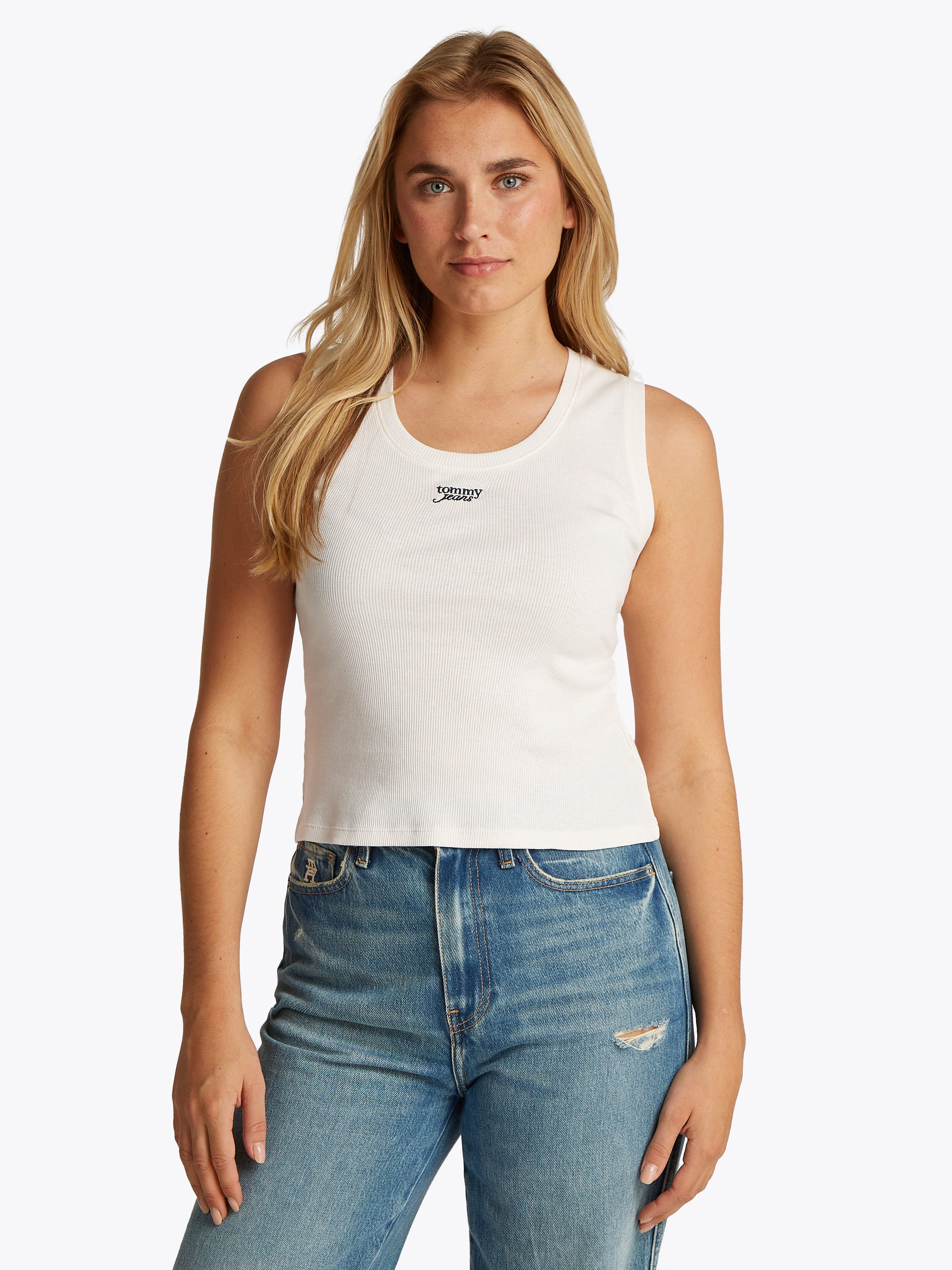 TOMMY JEANS Tanktop TJW SLIM SCRIPT RIB TANK TOP