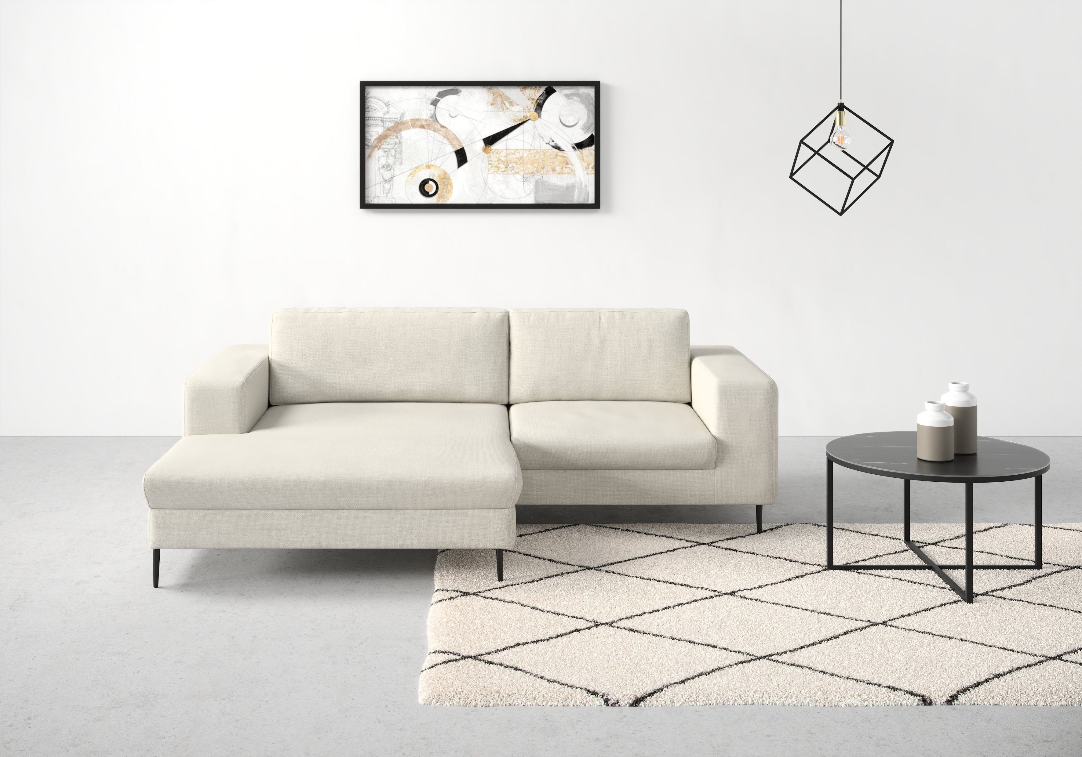 DOMO collection Hoekbank Modica compact en elegant, breedte 244, L-vorm