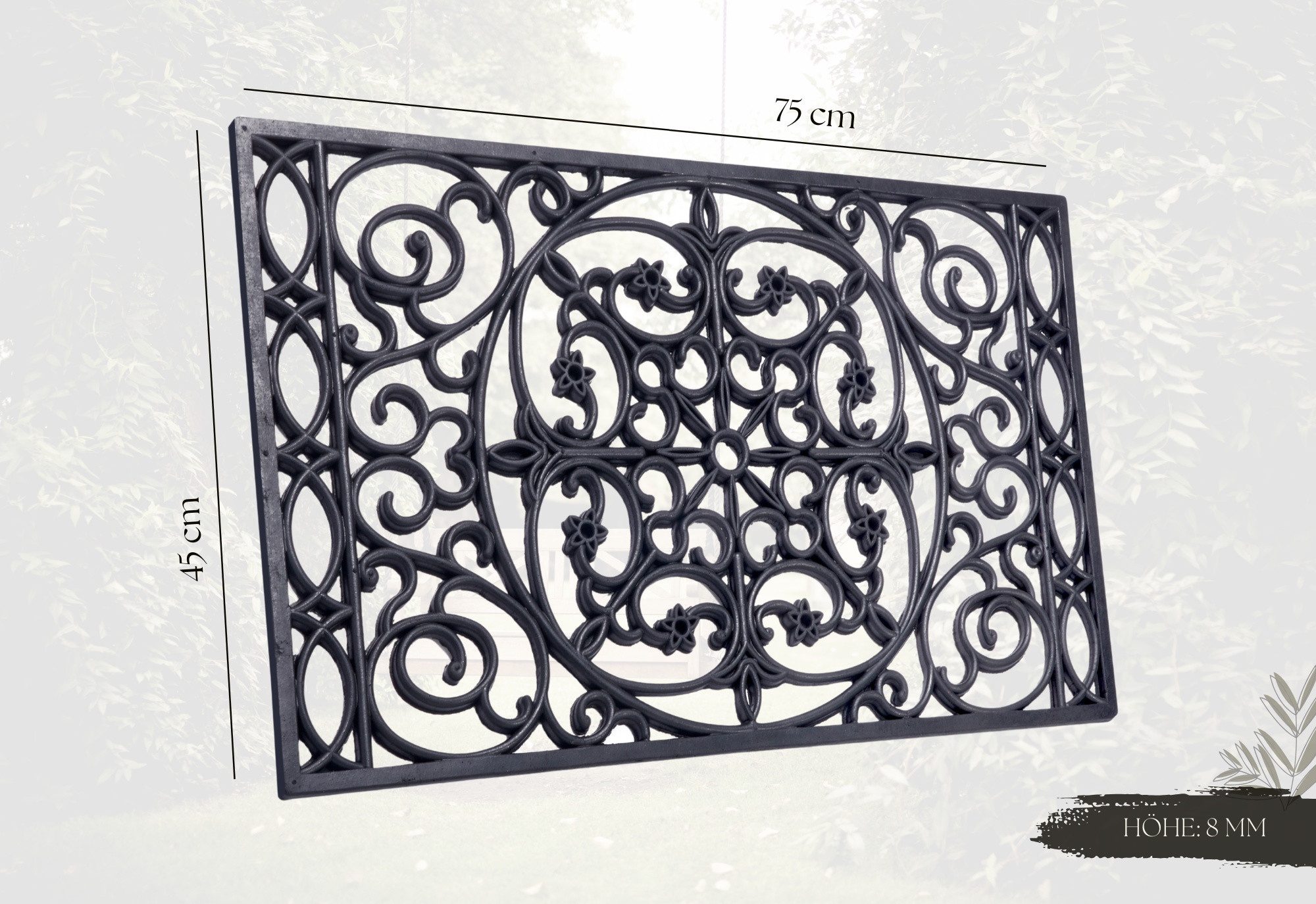 HANSE Home Mat Mix Mats gietijzer-look rubber trellis, deurmat Slijtvast, onderhoudsvriendelijk, robuust, weerbestendig, UV-bestendig