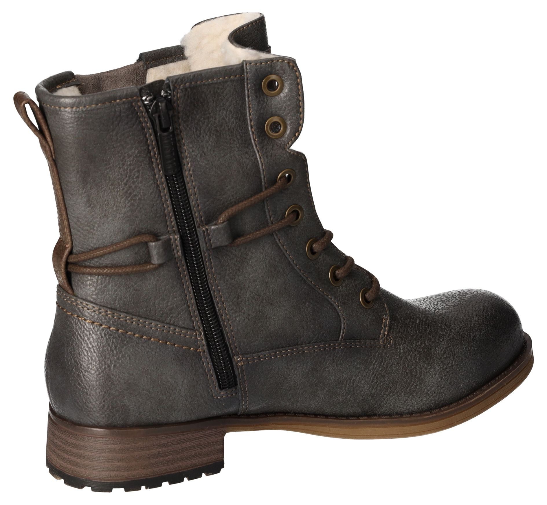 Mustang Shoes Winterlaarzen , blokhak, winterlaars, veterschoenen bezet met studs