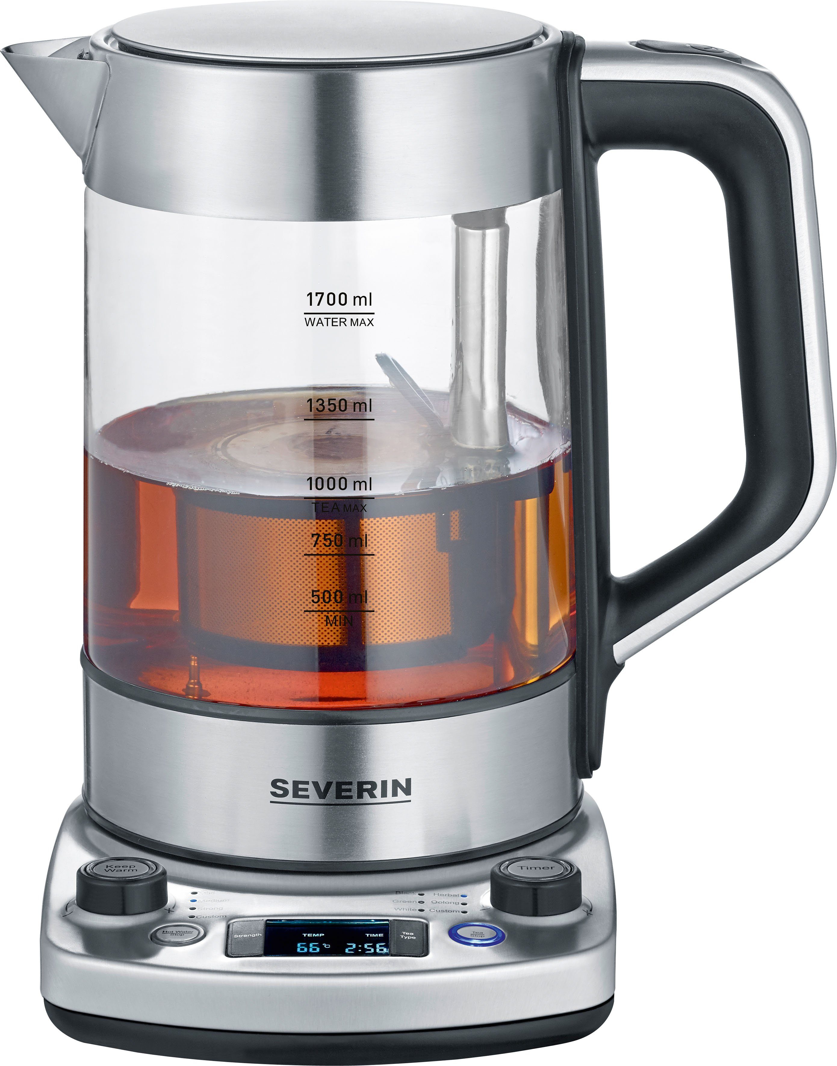 Severin Water en thee koker WK 3422, 1,7 l, Temperatuurstanden van 40 °C – 100°C in 5°C-stappen naar keuze