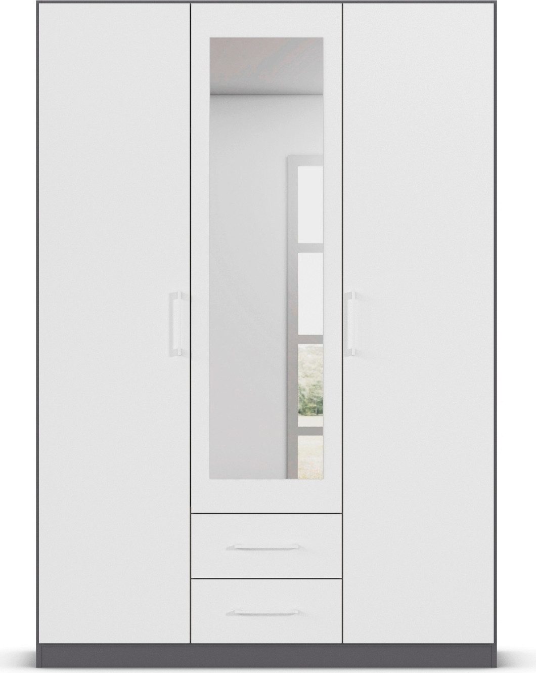 rauch Draaideurkast Kledingkast garderobe KREFELD optioneel met spiegel met 3 greepvarianten, incl. praktische lades made in germany