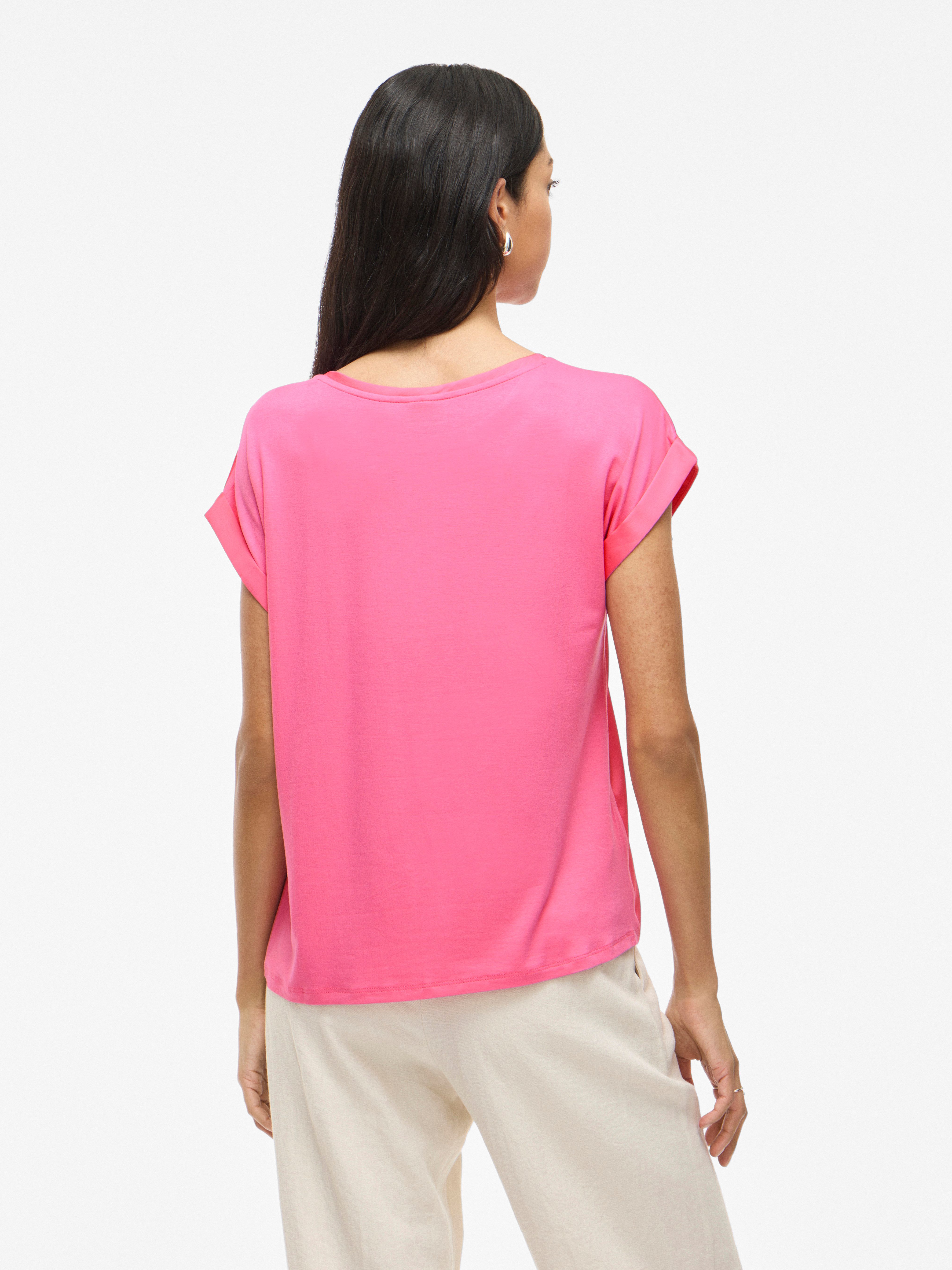Vila Shirt met korte mouwen VIELLETTE S/S SATIN TOP - NOOS