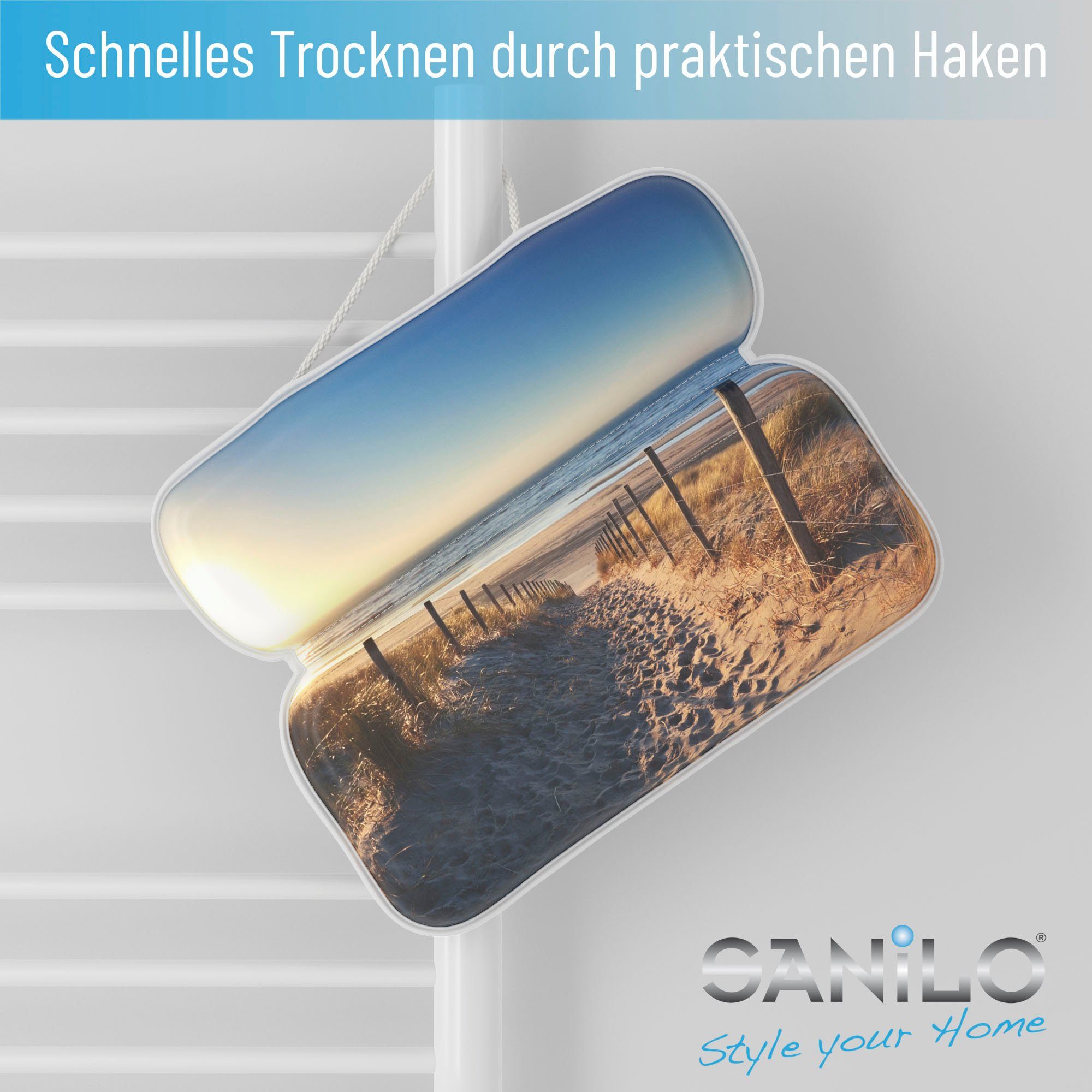 Sanilo Nekkussen Badkussen Dune comfortabel, antislip, volle kleuren, met 7 prima zuignappen