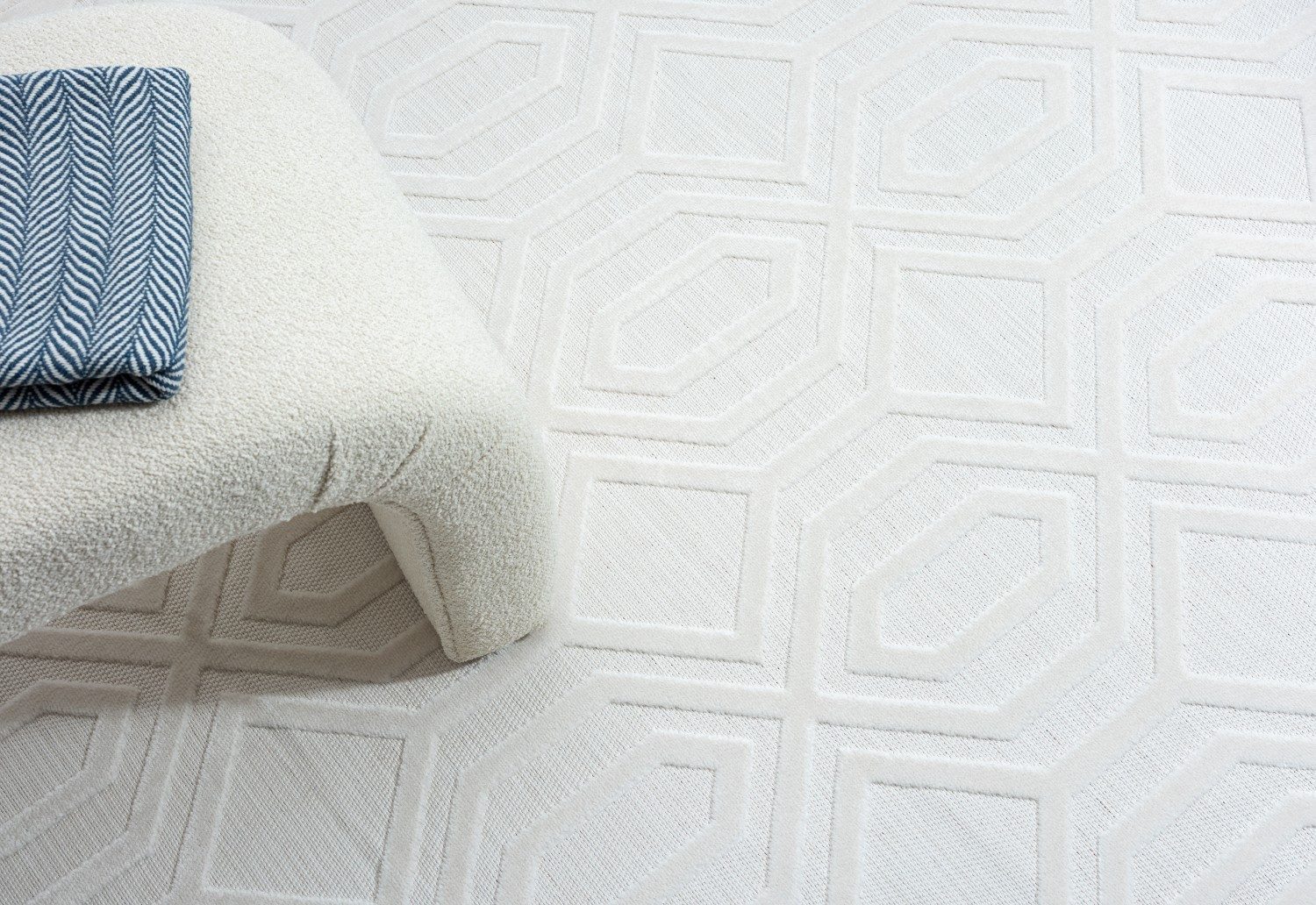 Myflair Möbel & Accessoires Vloerkleed Haven voorraadopruiming Ruitenmotief, hoog-laag effect, geschikt voor buiten, balkon, terras