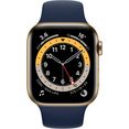 apple smartwatch watch series 6 inclusief oplaadstation (magnetische oplaadkabel) blauw