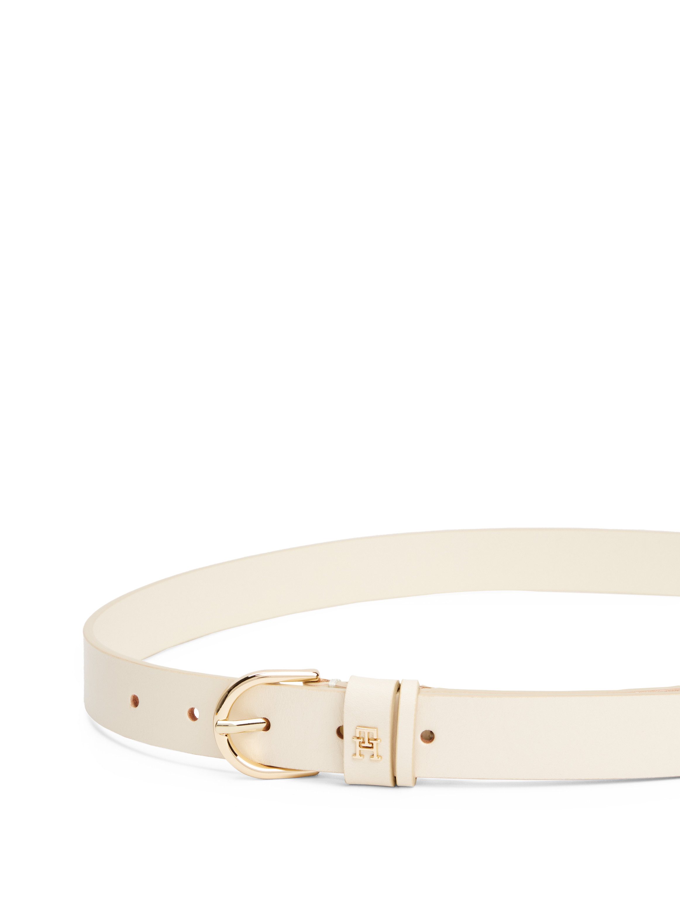 Tommy Hilfiger Leren riem ESSENTIAL EFFORTLESS 2.5 GOLD Logo-embleem, zachte haptiek, ovale eenvoudige pin sluiting