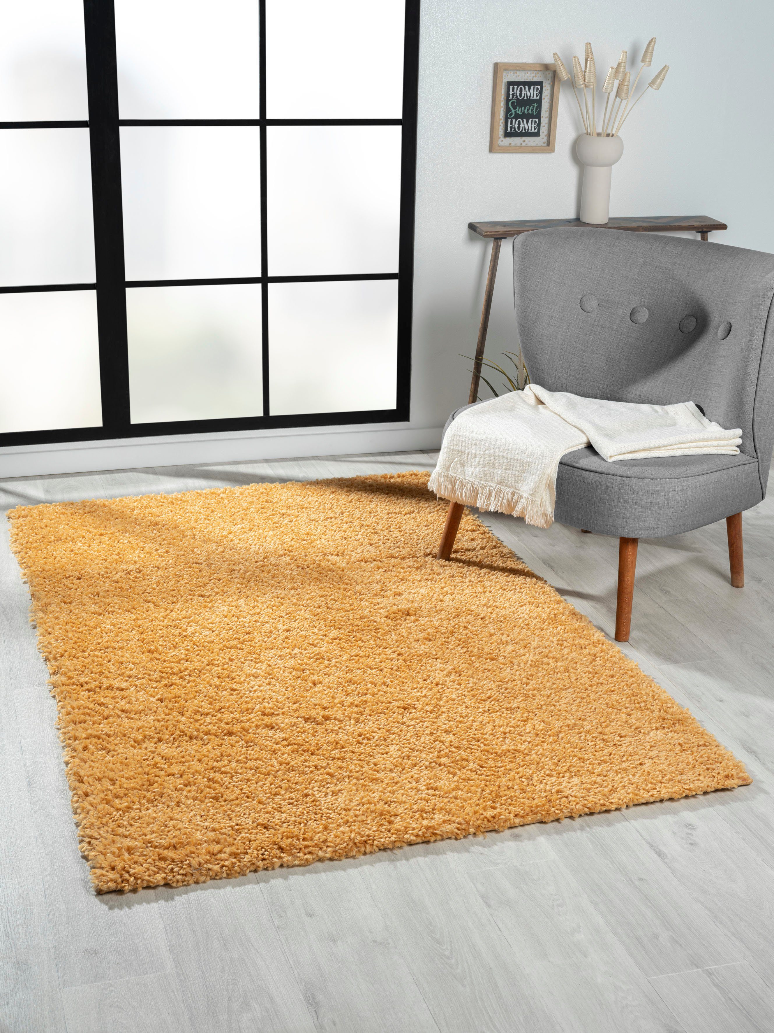 Myflair Möbel & Accessoires Hoogpolig vloerkleed My Shaggy Shaggy, uni-kleuren, licht glanzend, microvezel, extra fluffy