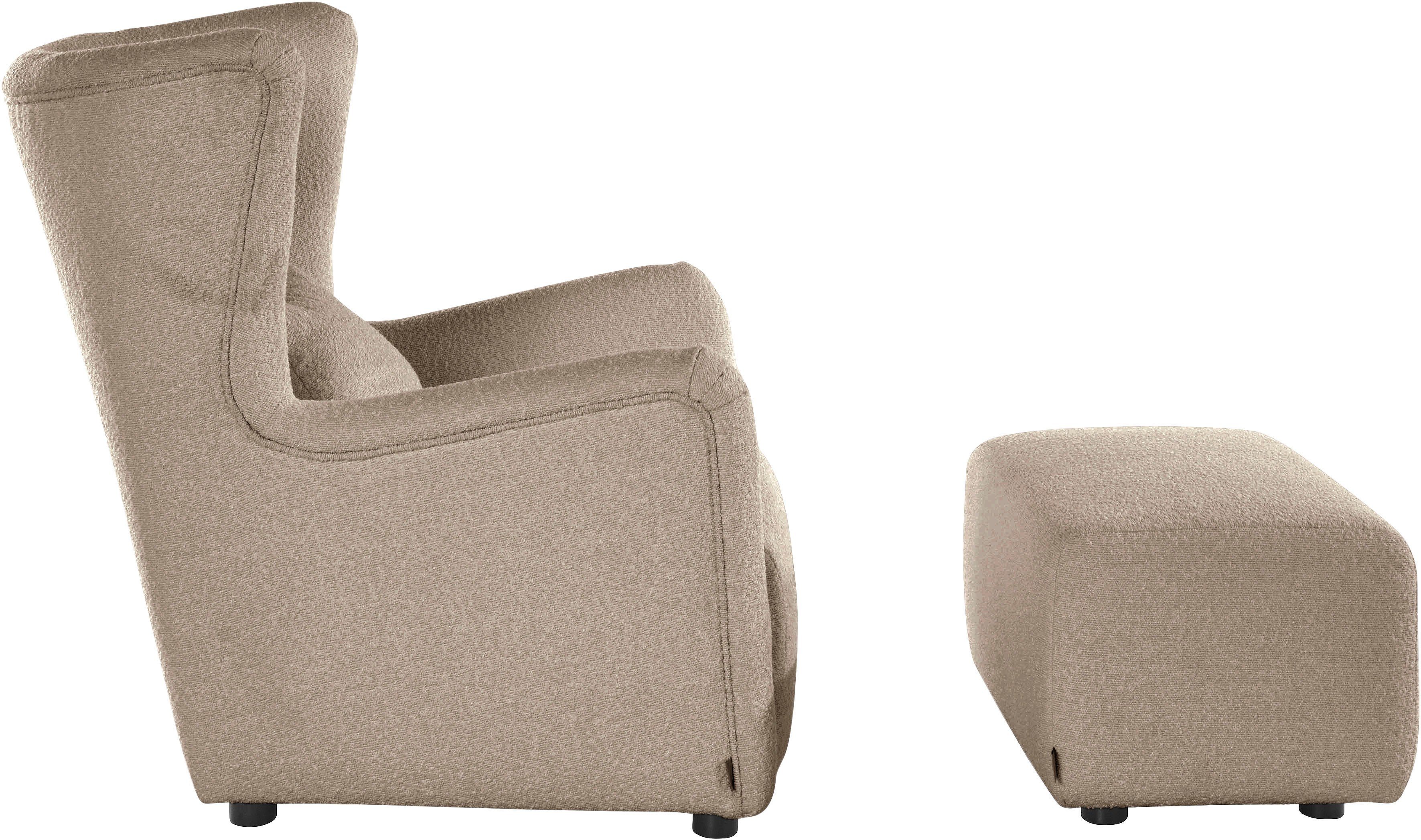 LeGer Home by Lena Gercke Oorfauteuil Levke Stoel naar keuze met of zonder hocker