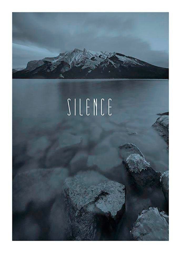 Komar Poster Worls Lake Silence Steel Hoogte: 50 cm