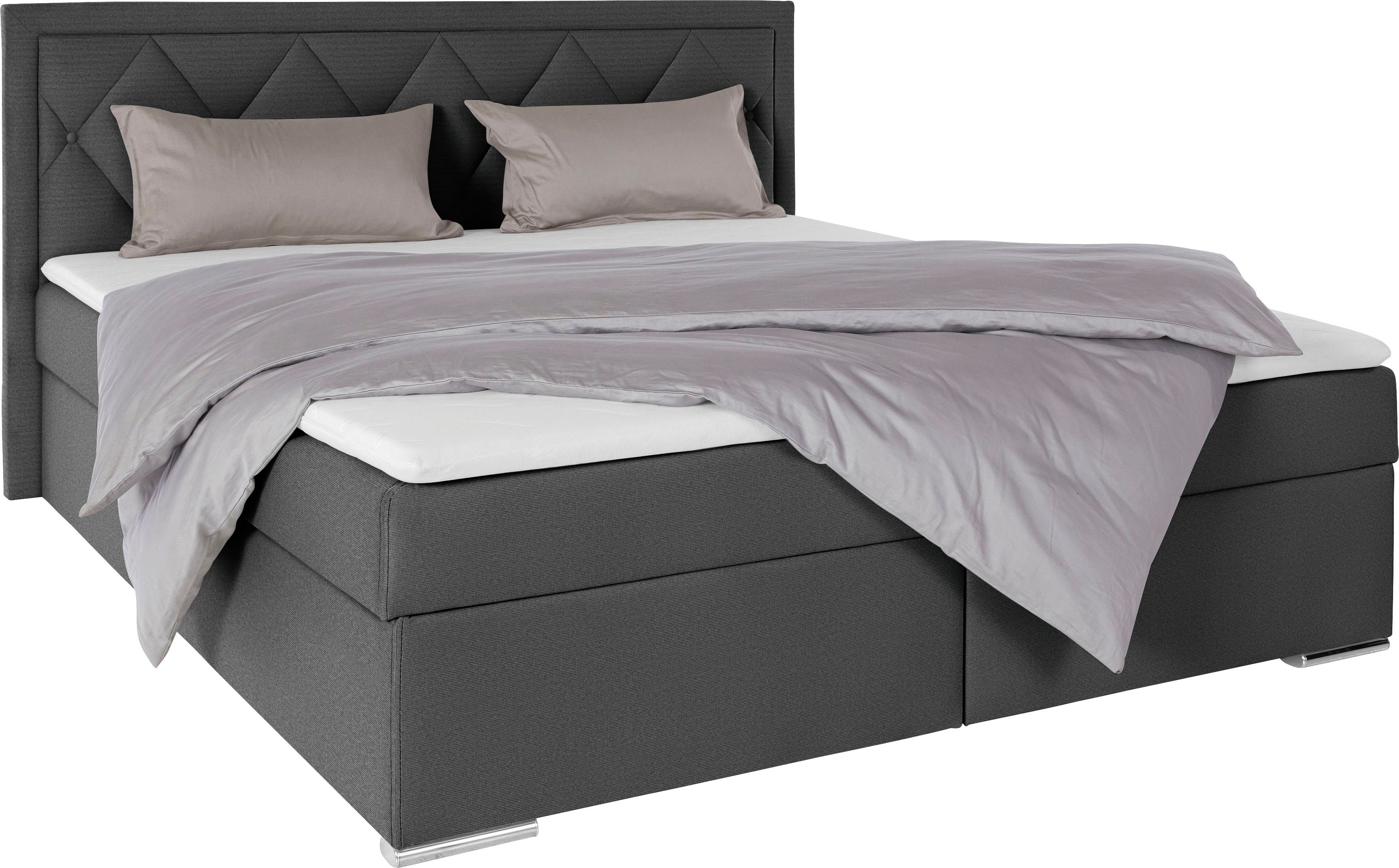Leonique Boxspring Alfie, bestseller, optioneel met bedlade met capitonnage in het hoofdbord, h2, h3 en h4 ter keuze