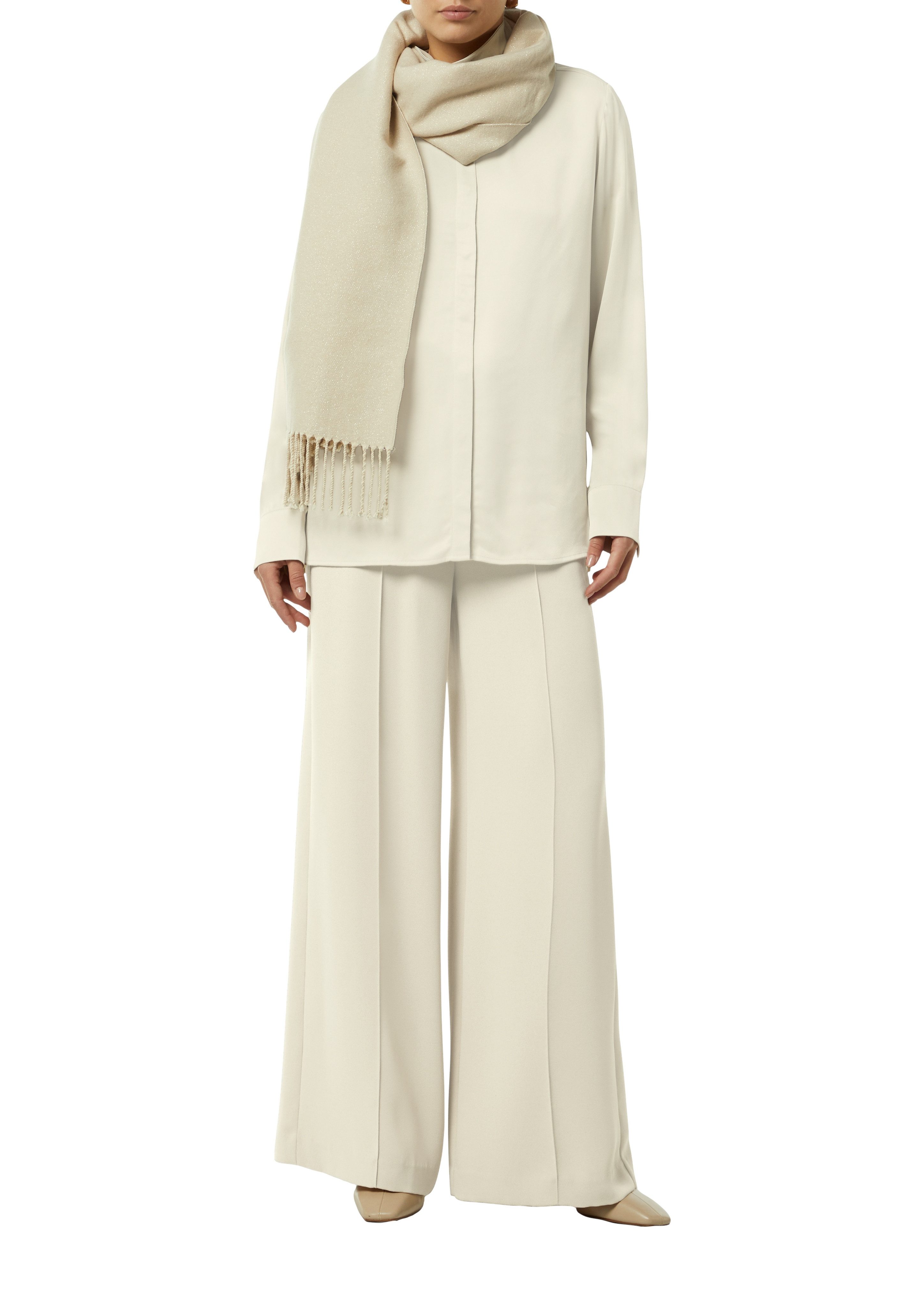 Comma Satijnen blouse met kentkraag