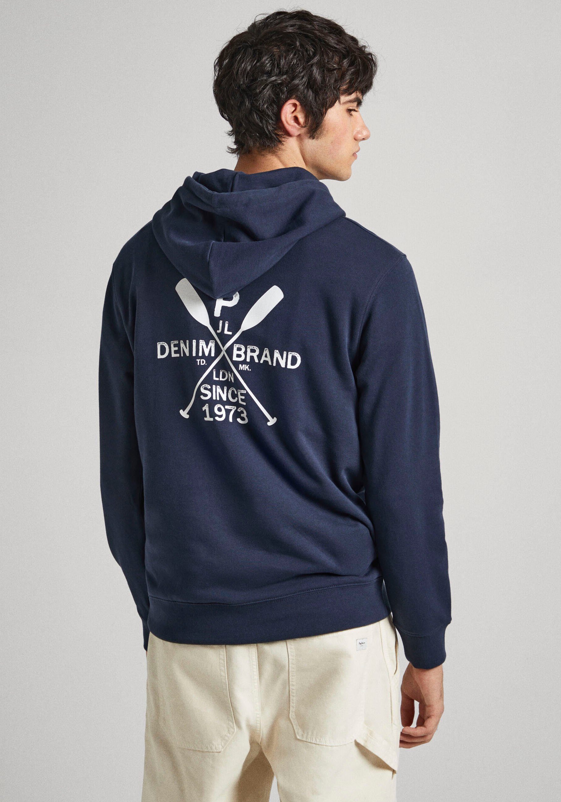 Pepe Jeans Hoodie met grote print op de rug