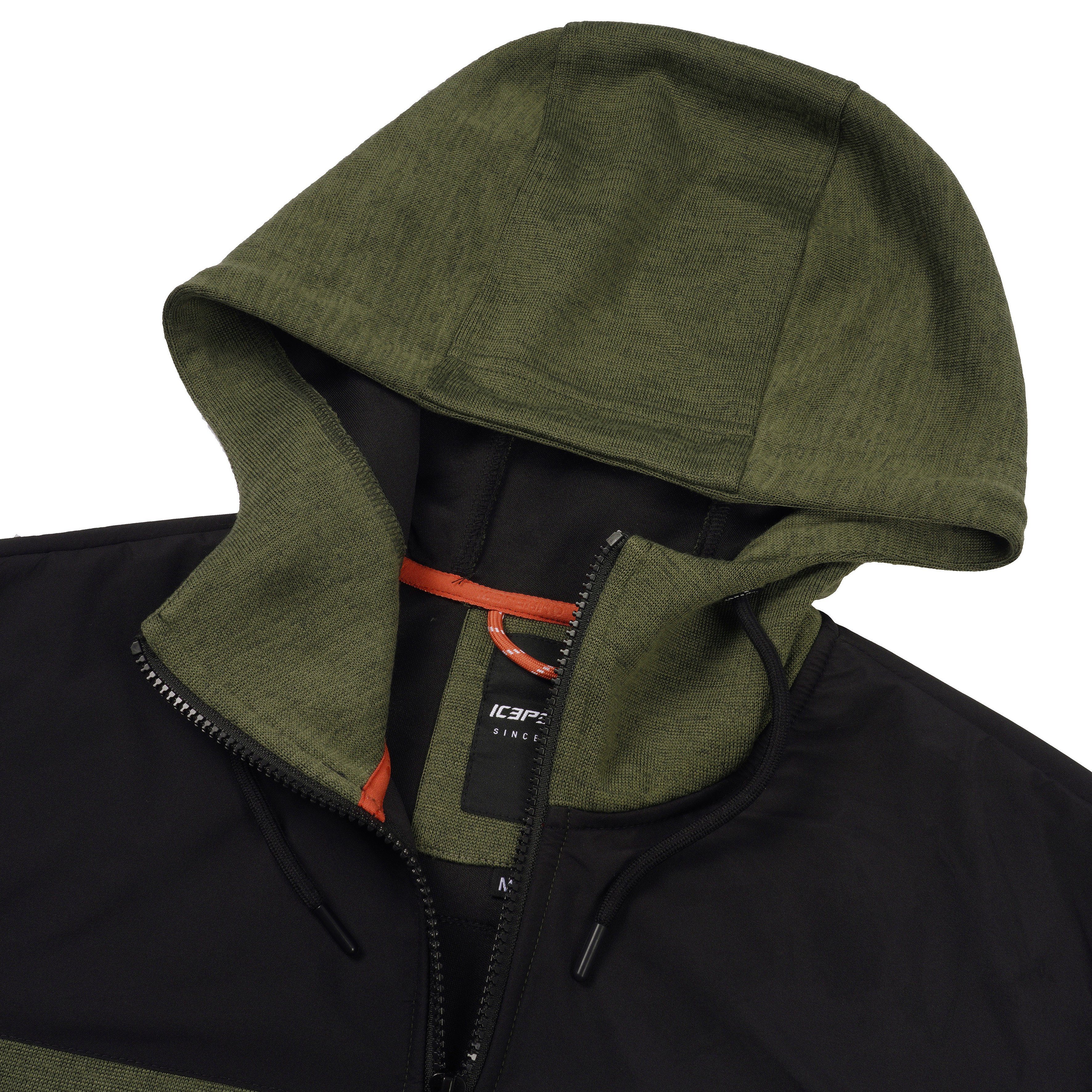 Icepeak Gebreid fleecejack H STRICKFLEECEJACKE AGAR met logo-patch op de bovenarm