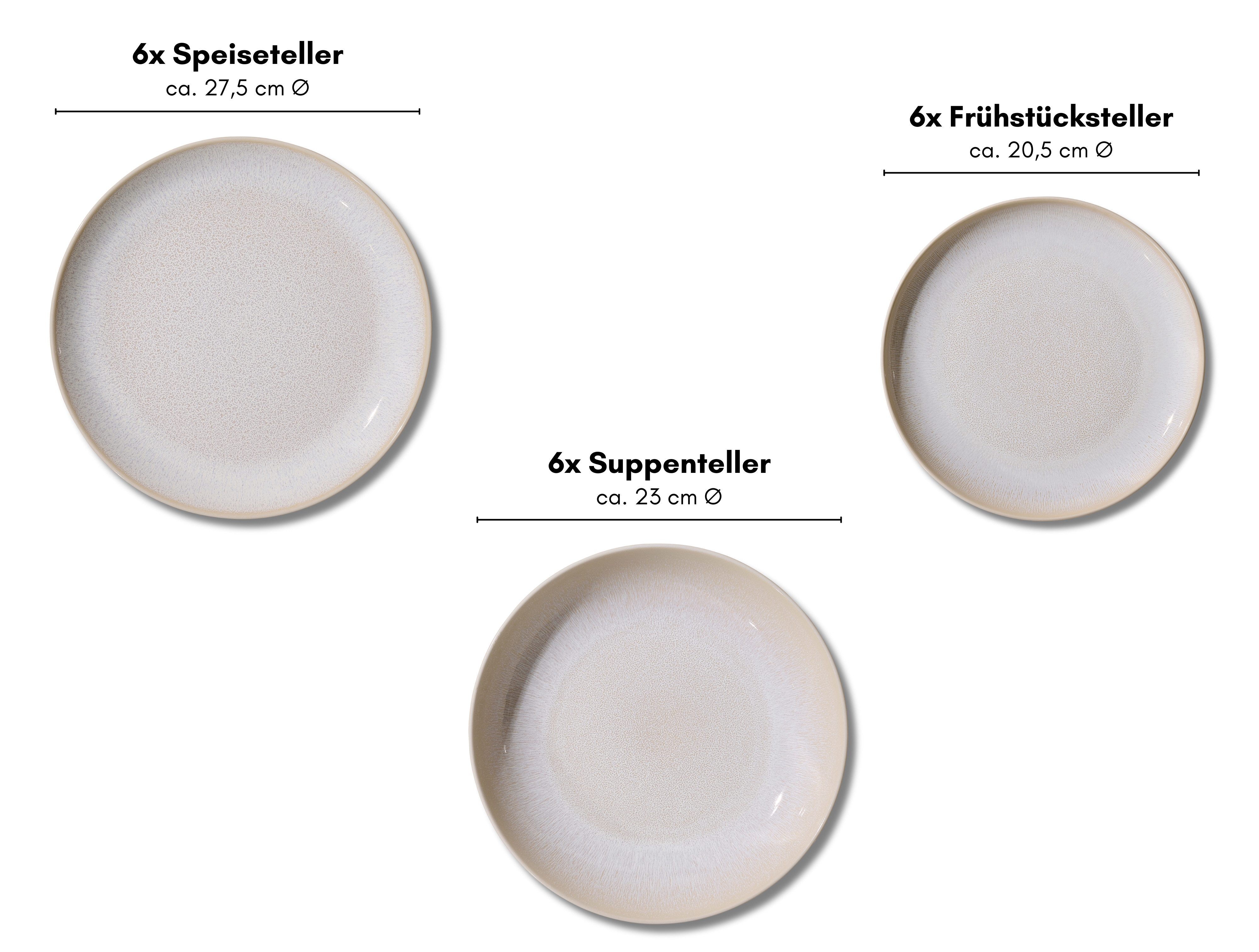 Ritzenhoff & Breker Eetservies Laredo Reactief glazuur, elk exemplaar is uniek (set, 18-delig)