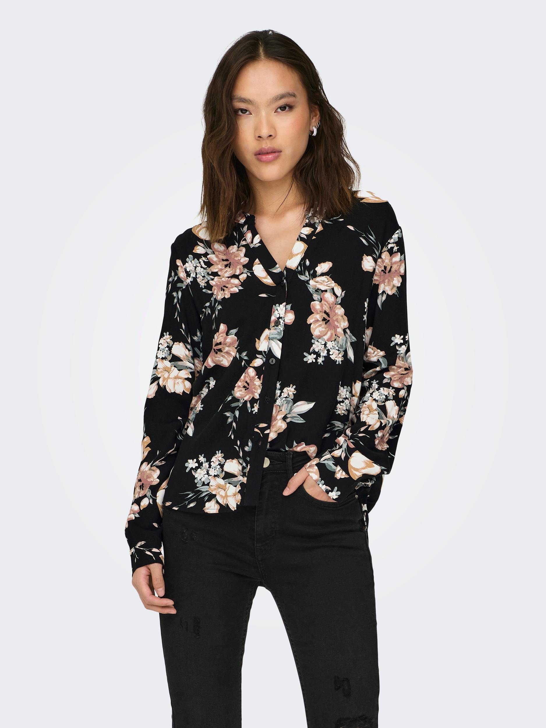 Only Shirtblouse ONLNOVA LIFE L S V-NECK SHIRT AOP PTM