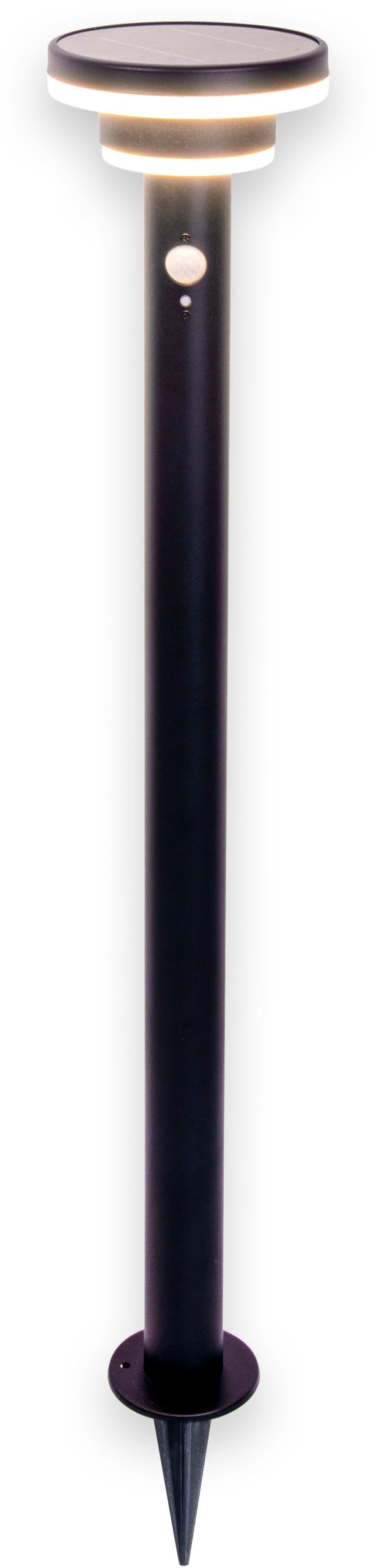 näve Ledsolarlamp Nora incl. bewegingsmelder, trapsgewijs dimbaar, h: 86 cm, met een grondpen (1 stuk)
