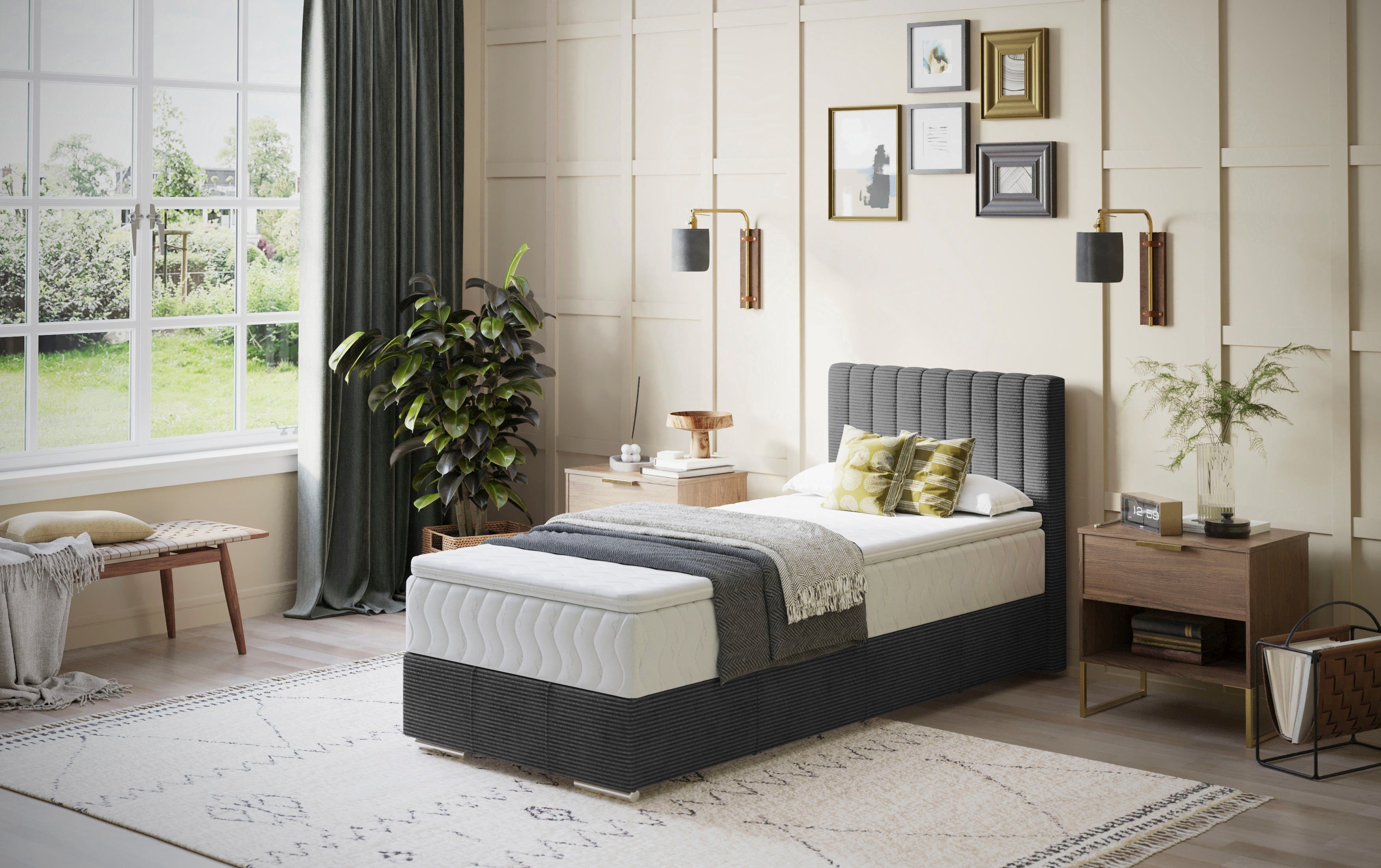 INOSIGN Boxspring Thor met bedbodem, incl. matras, topverkoper Topmatras en sierkussen, in verschillende hardheden beschikbaar