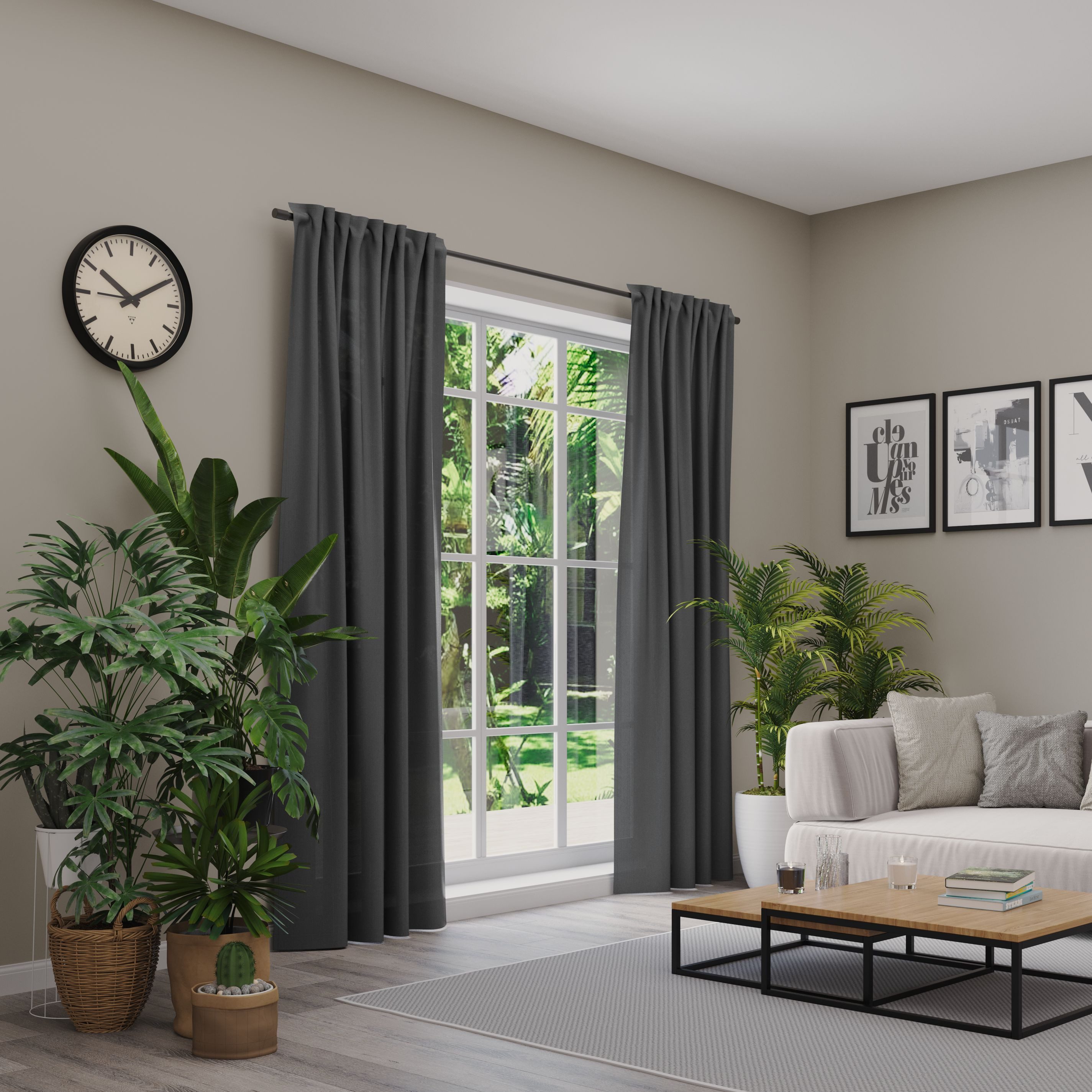 Neutex for you! Gordijn Linessa HxB: 245x137, gordijn met verborgen lussen (1 stuk)
