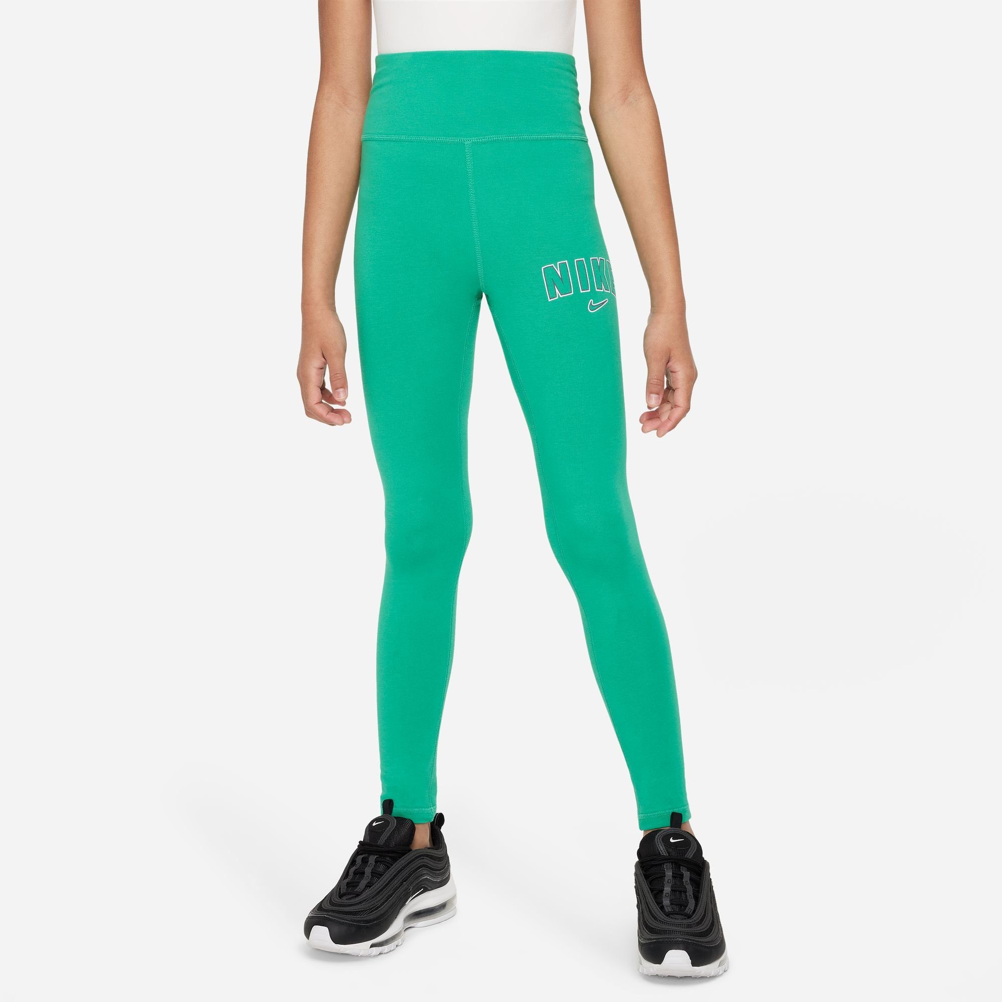 Nike Sportswear Legging G NSW FAV TREND HW LGGNG PRNT - voor kinderen meisjes leggings maat L (152/158) groen