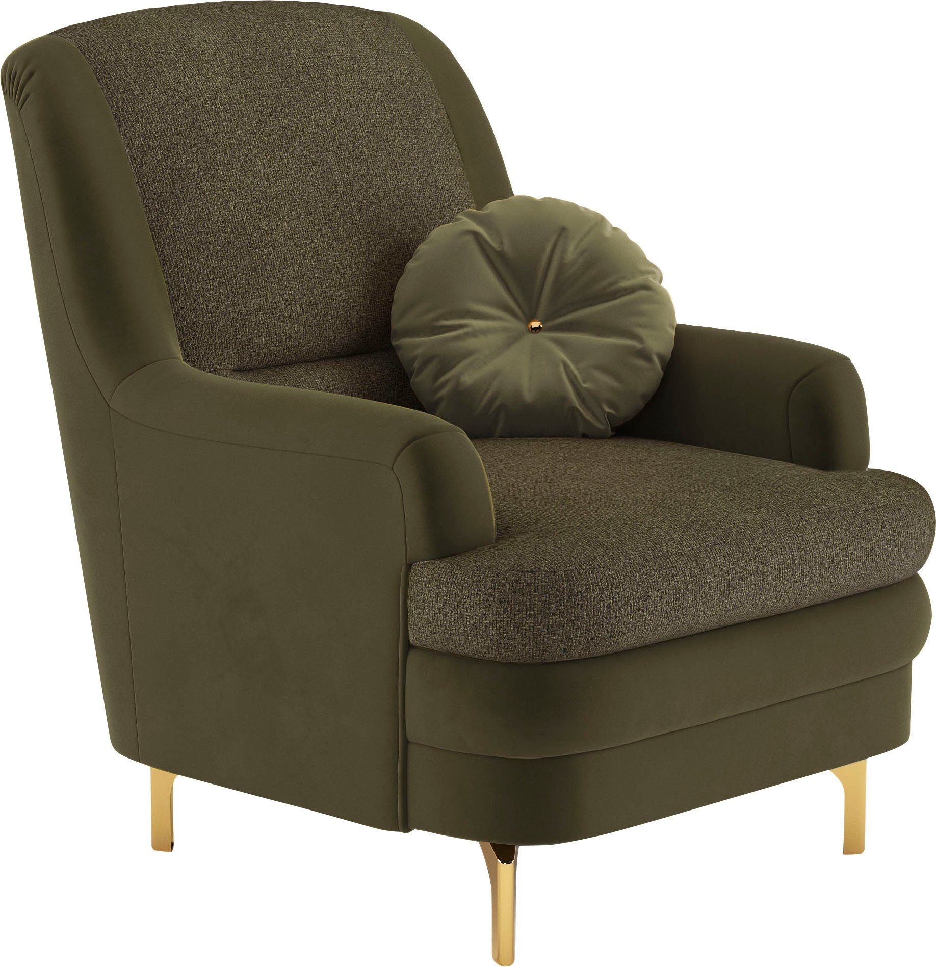 sit&more Fauteuil Oriënt inclusief 1 sierkussen met strassteentjes, goudkleurige metalen poten