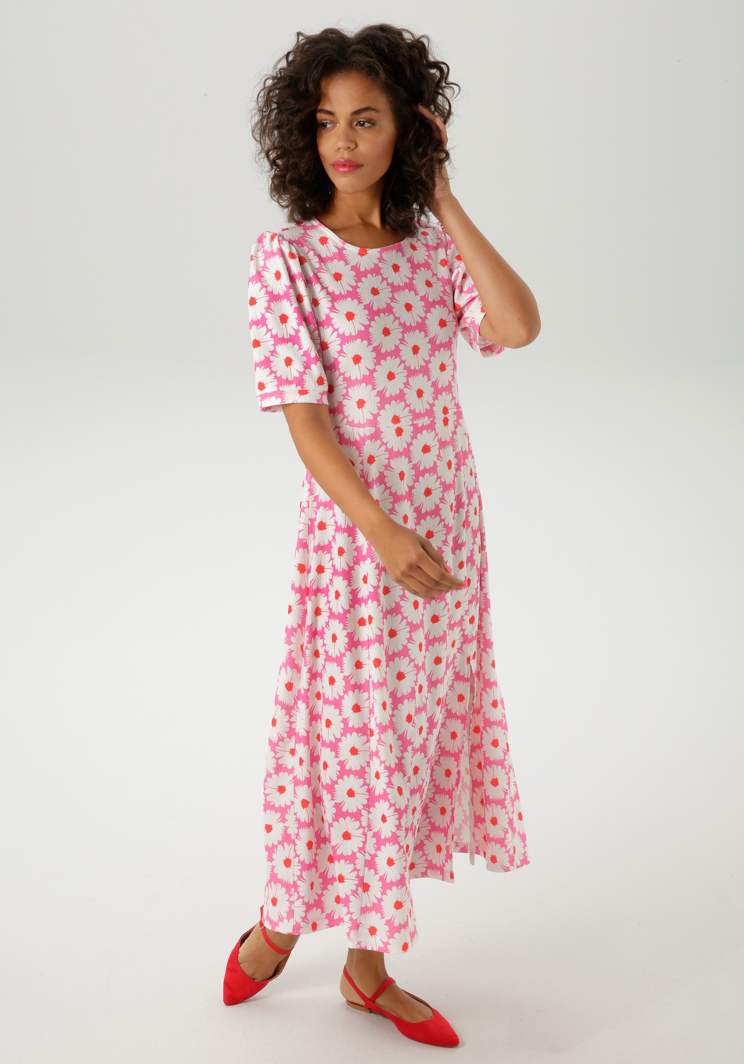 Aniston CASUAL Zomerjurk overal bedrukt met bloemen - nieuwe collectie