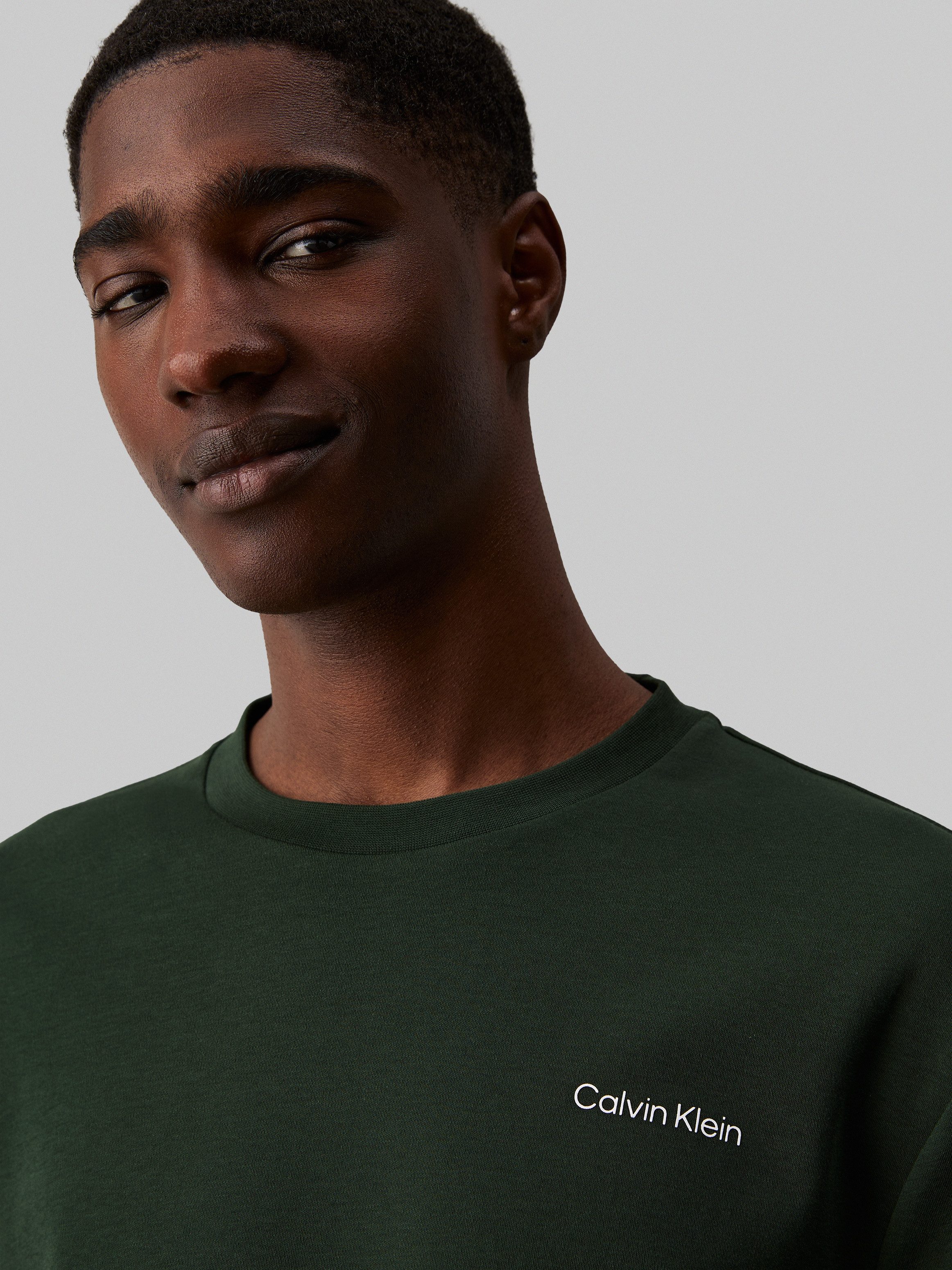 Calvin Klein T-shirt MICRO LOGO INTERLOCK T-SHIRT met -logo op de borst