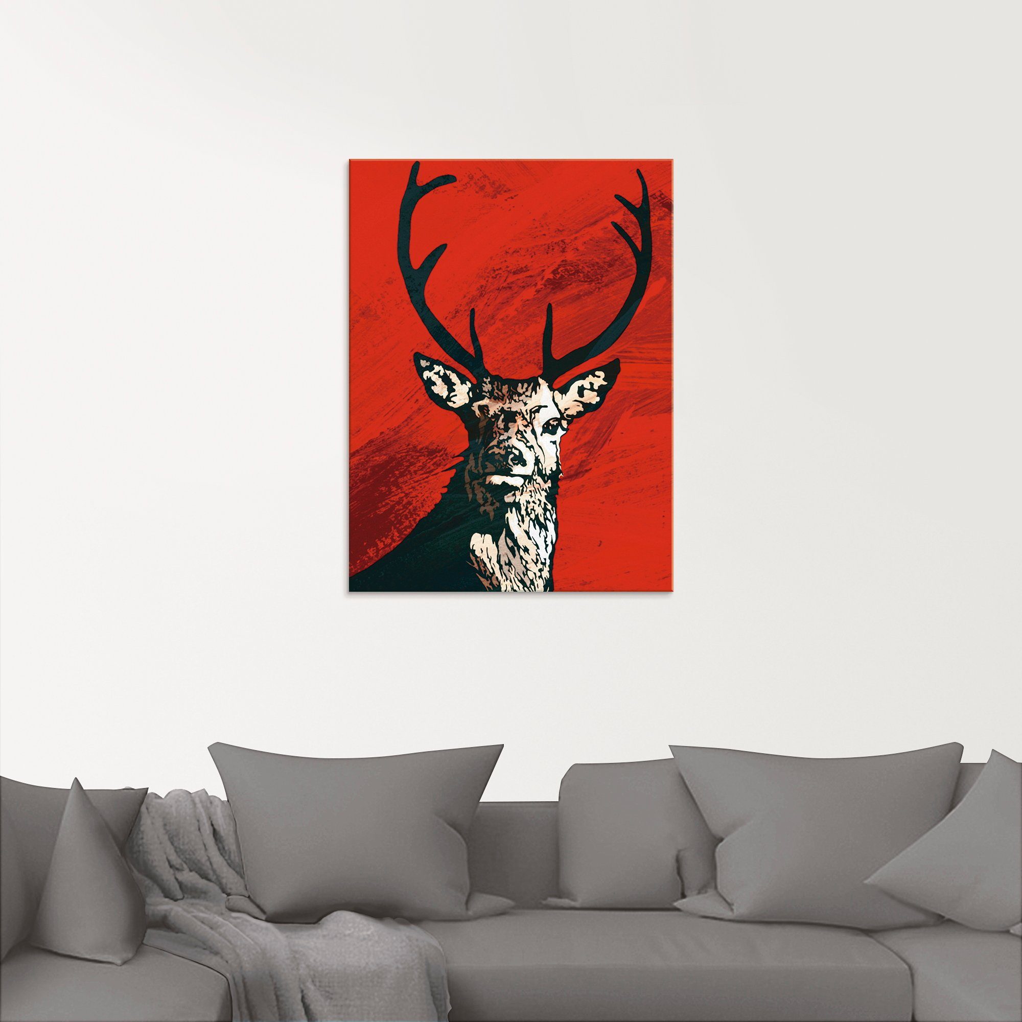 Artland Print op glas Edelhert in verschillende maten