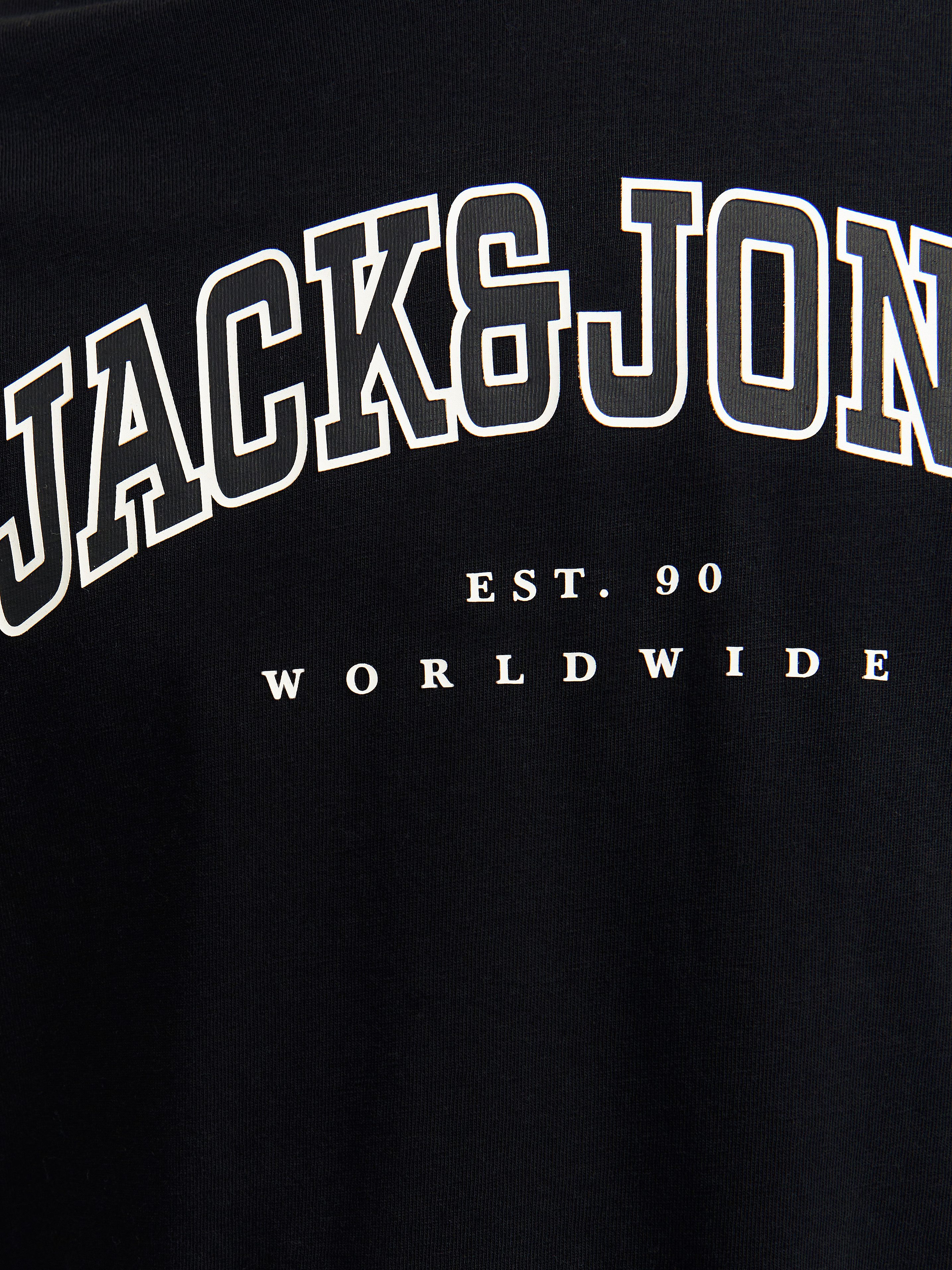 Jack & Jones Junior Shirt met ronde hals JJECALEB VARSITY TEE LS O-NECK SN JNR
