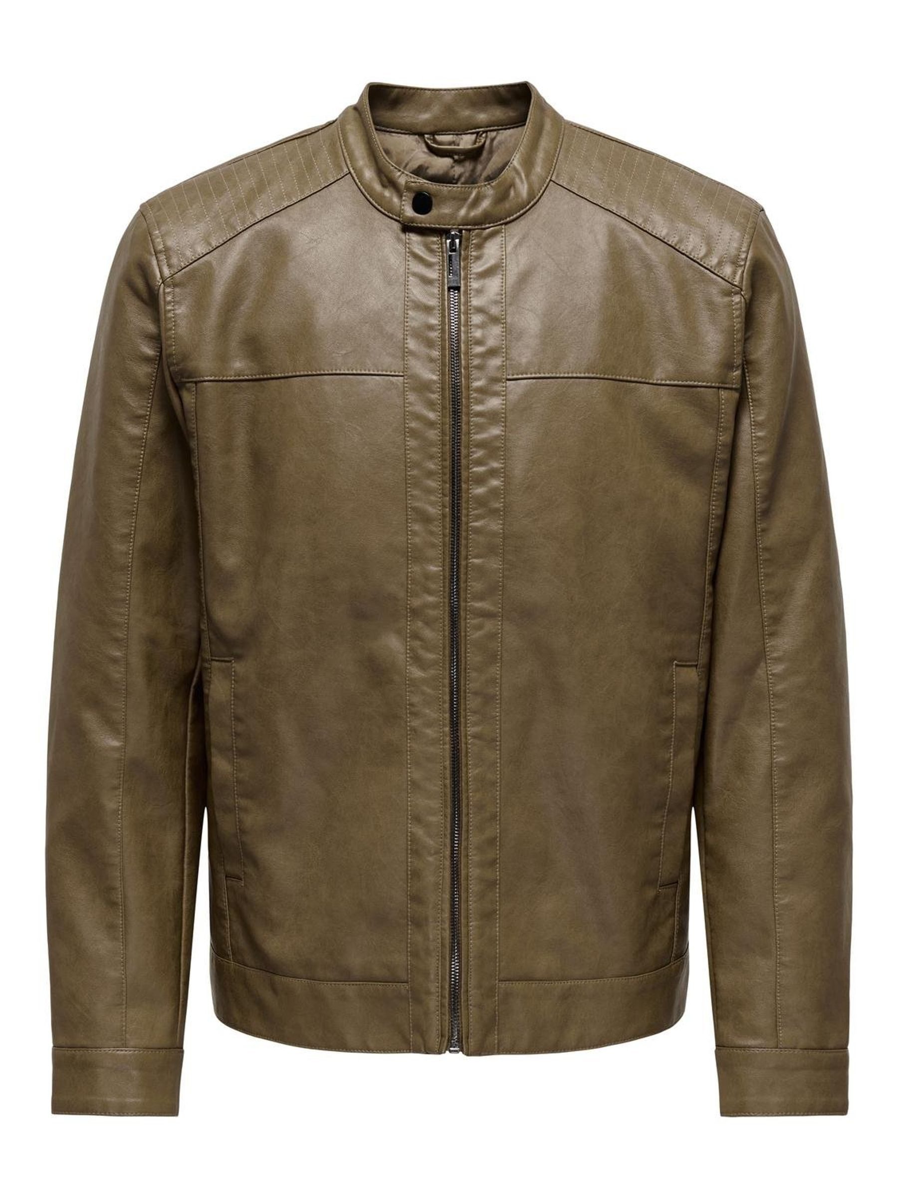 ONLY & SONS Bikerjack ONSMIKE PU RACER JACKET OTW VD NOOS