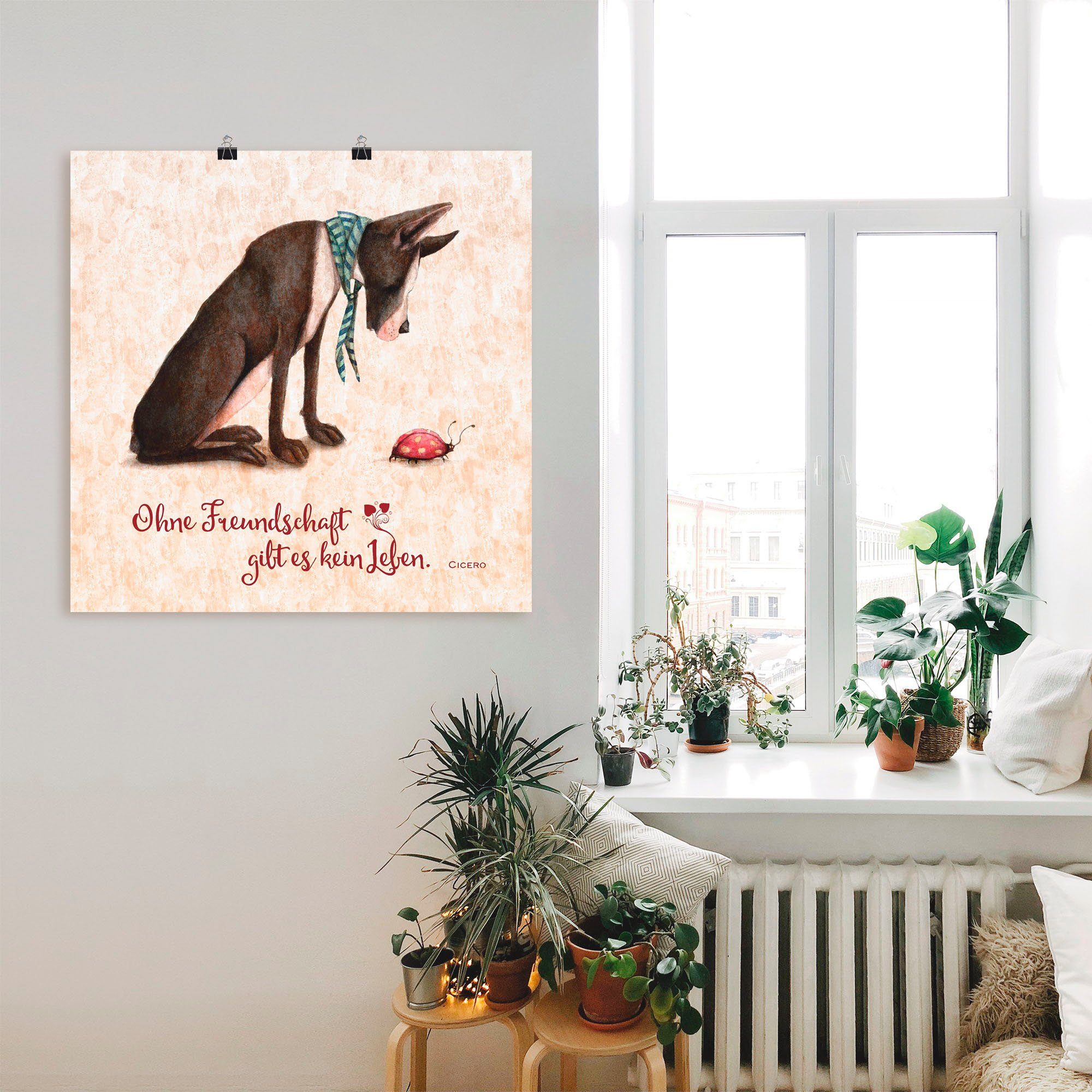 Artland Artprint Levenswijsheid vriendschap als artprint van aluminium, artprint voor buiten, artprint op linnen, poster in verschillende maten. maten
