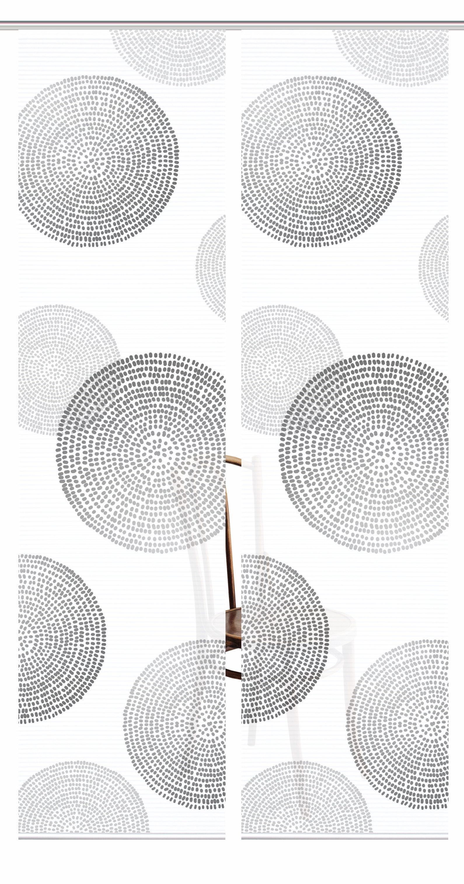 HOME in green Paneelgordijn Ginny SET DIGITALE PRINT, BAMBOELOOK GERECYCLED (2 stuks)