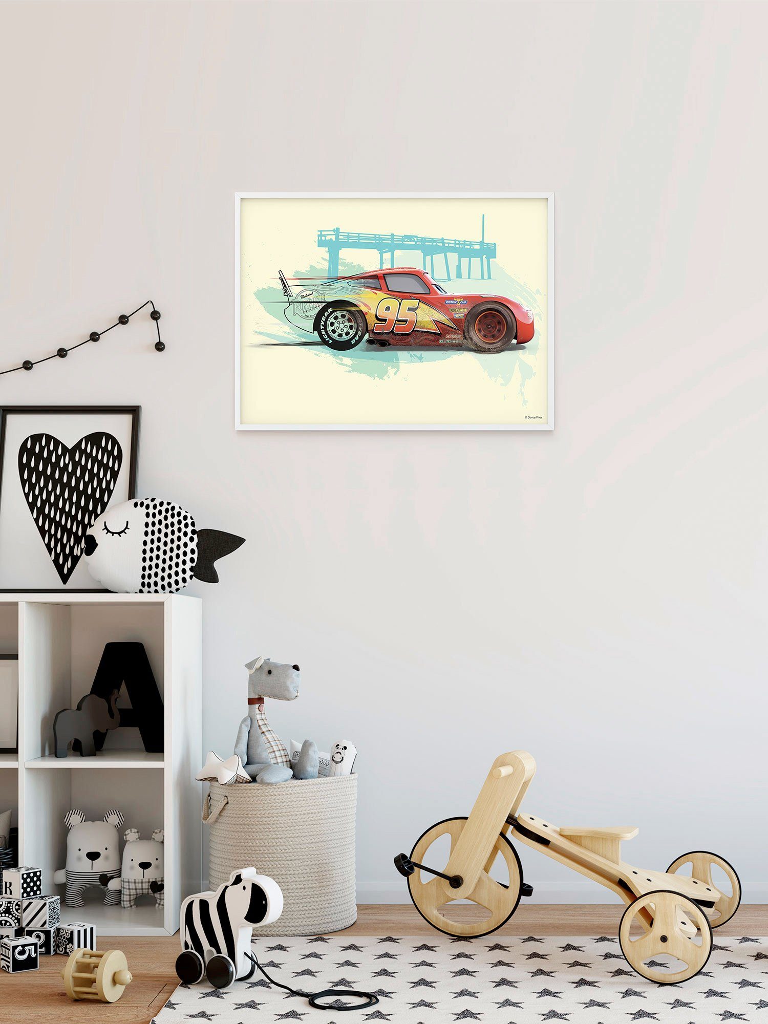 Komar Artprint Cars Lightning McQueen Kinderkamer, slaapkamer, woonkamer (1 stuk)