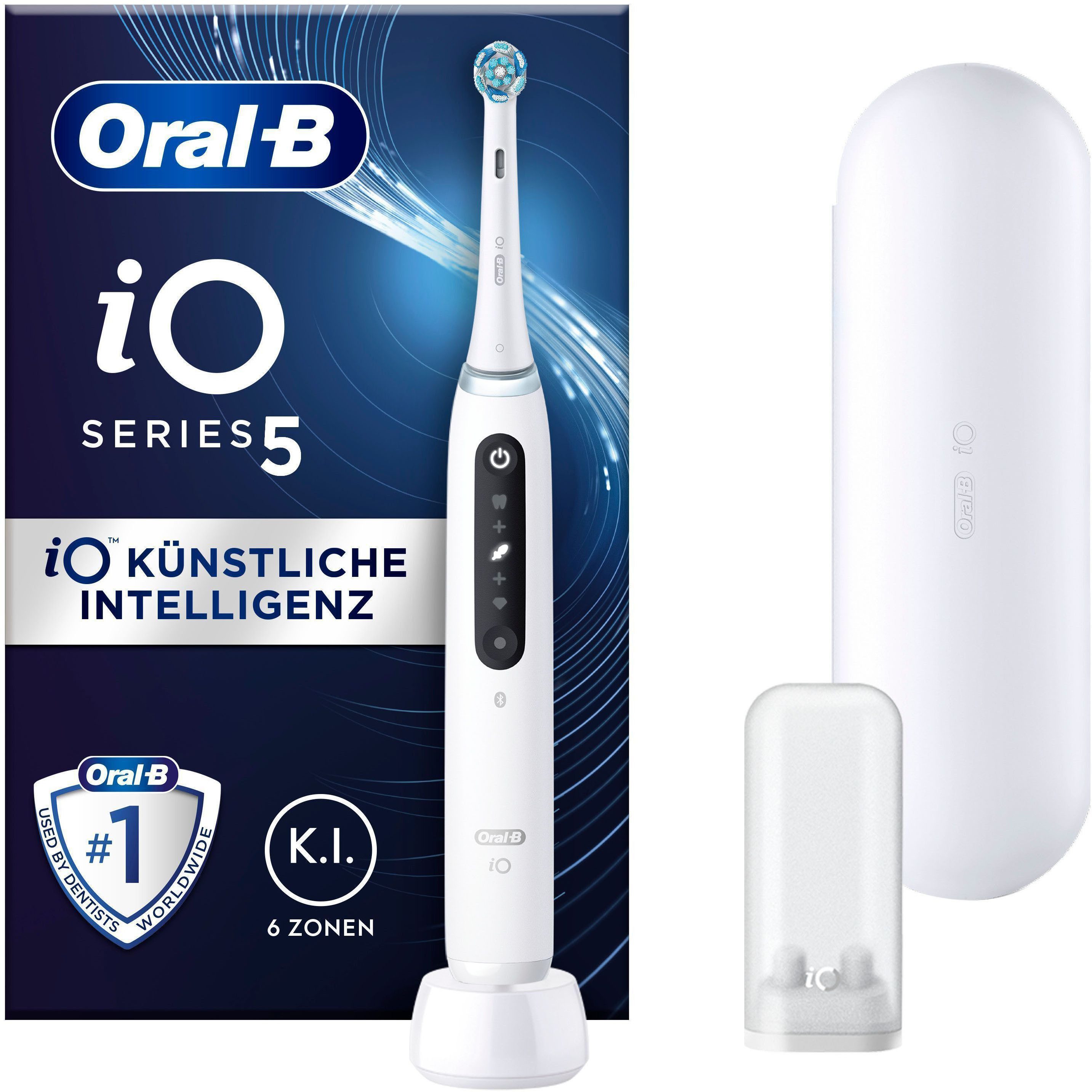 Oral B Elektrische tandenborstel IO 5 met magnet technologie, led-display, 5 reinigingsstanden, reisetui