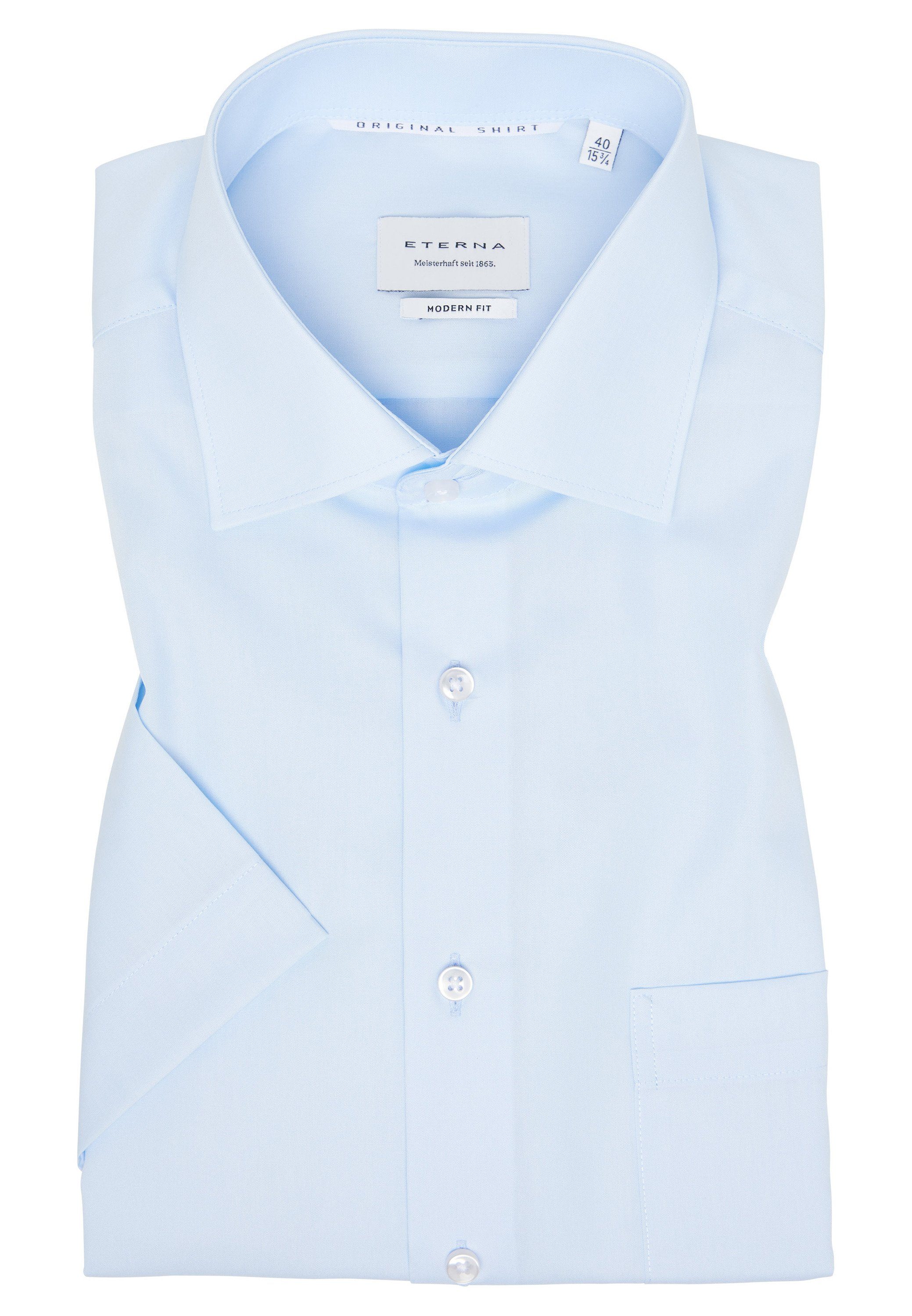 Eterna Overhemd met korte mouwen MODERN FIT NON IRON (strijkvrij)