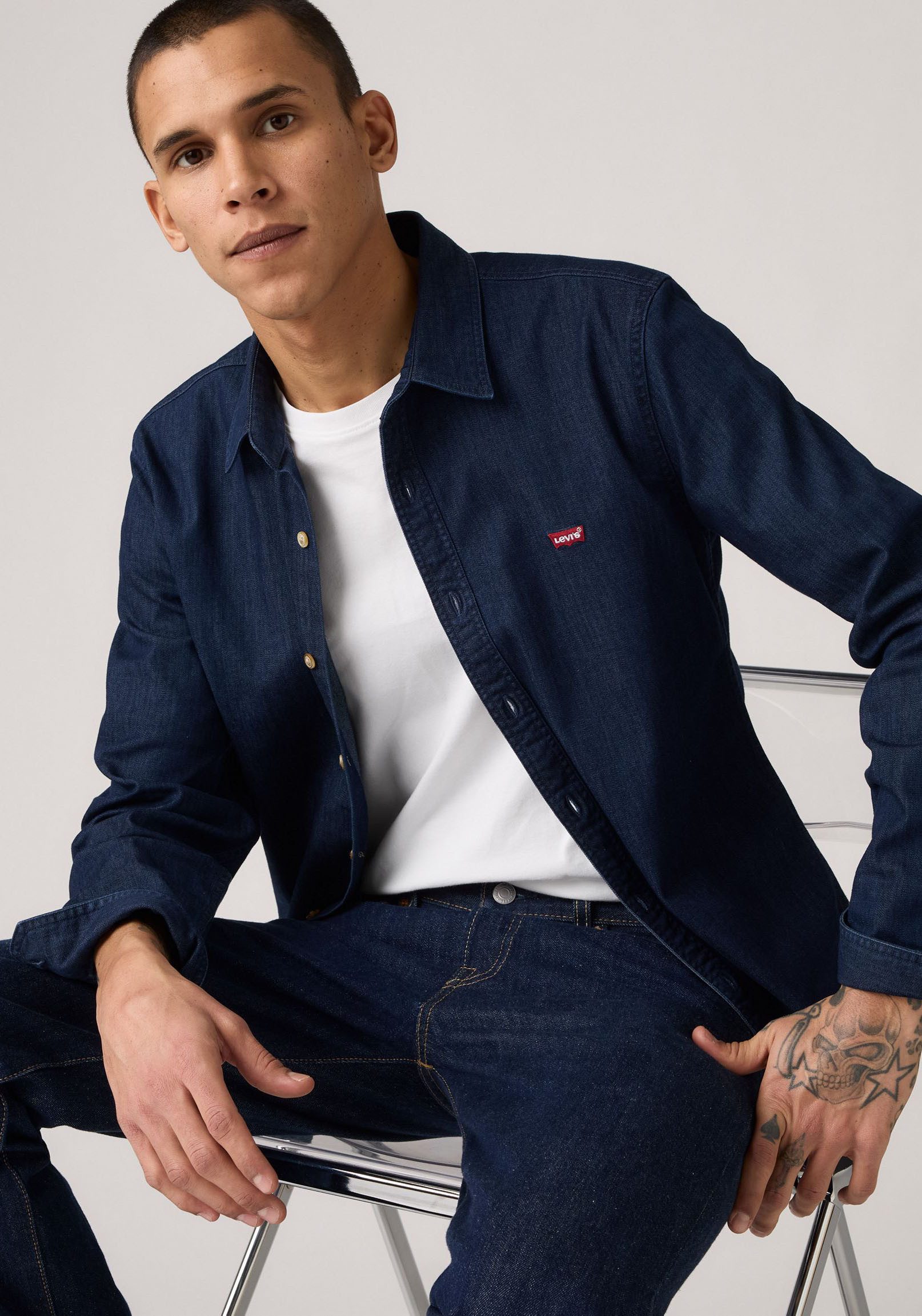 Levi's® Jeans overhemd LS BATTERY HM SHIRT SLIM van onderhoudsvriendelijke katoenmix