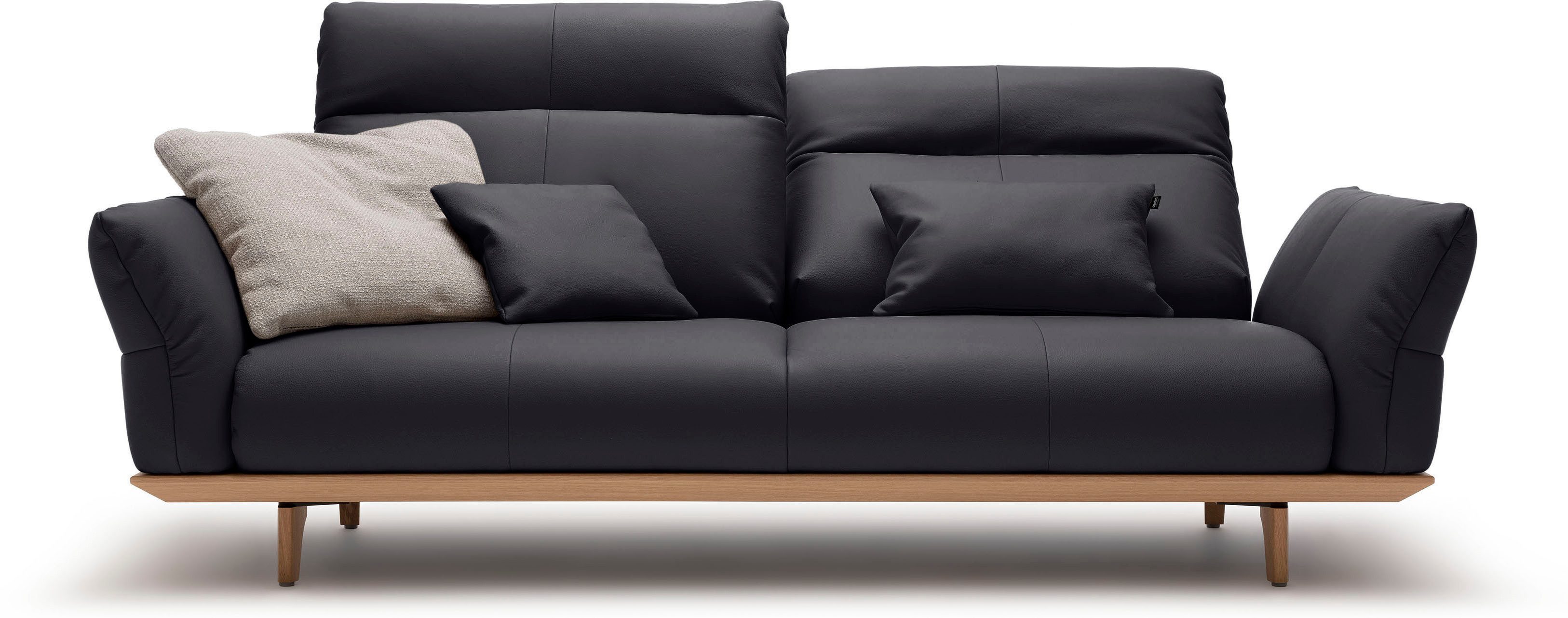 OTTO Creation BY ROLF BENZ 3-zitsbank Hs.460 Onderstel in eiken, poten in natuurlijk eiken, breedte 208 cm zwart, 3-zitsbanken, 208 cm