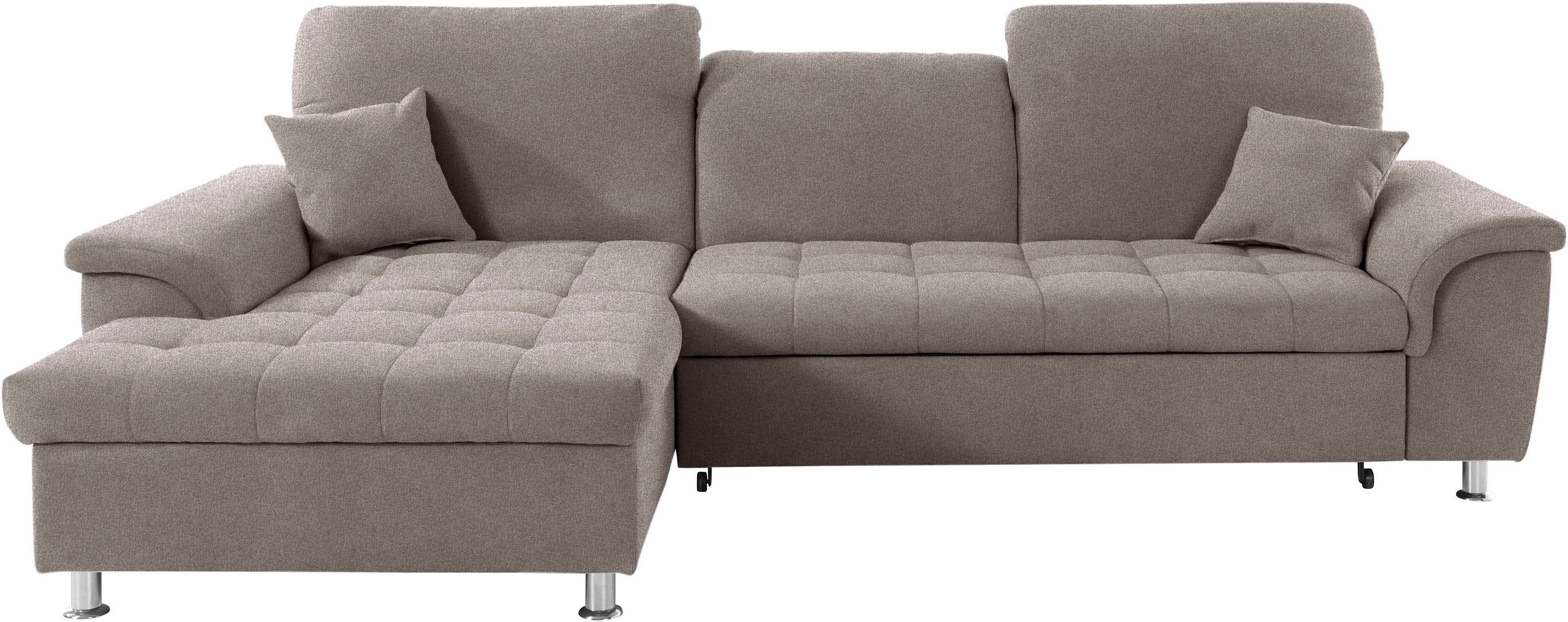 DOMO collection Hoekbank Franzi L-vorm naar keuze met verstelbare hoofdsteun (dan diepte: 170 cm)