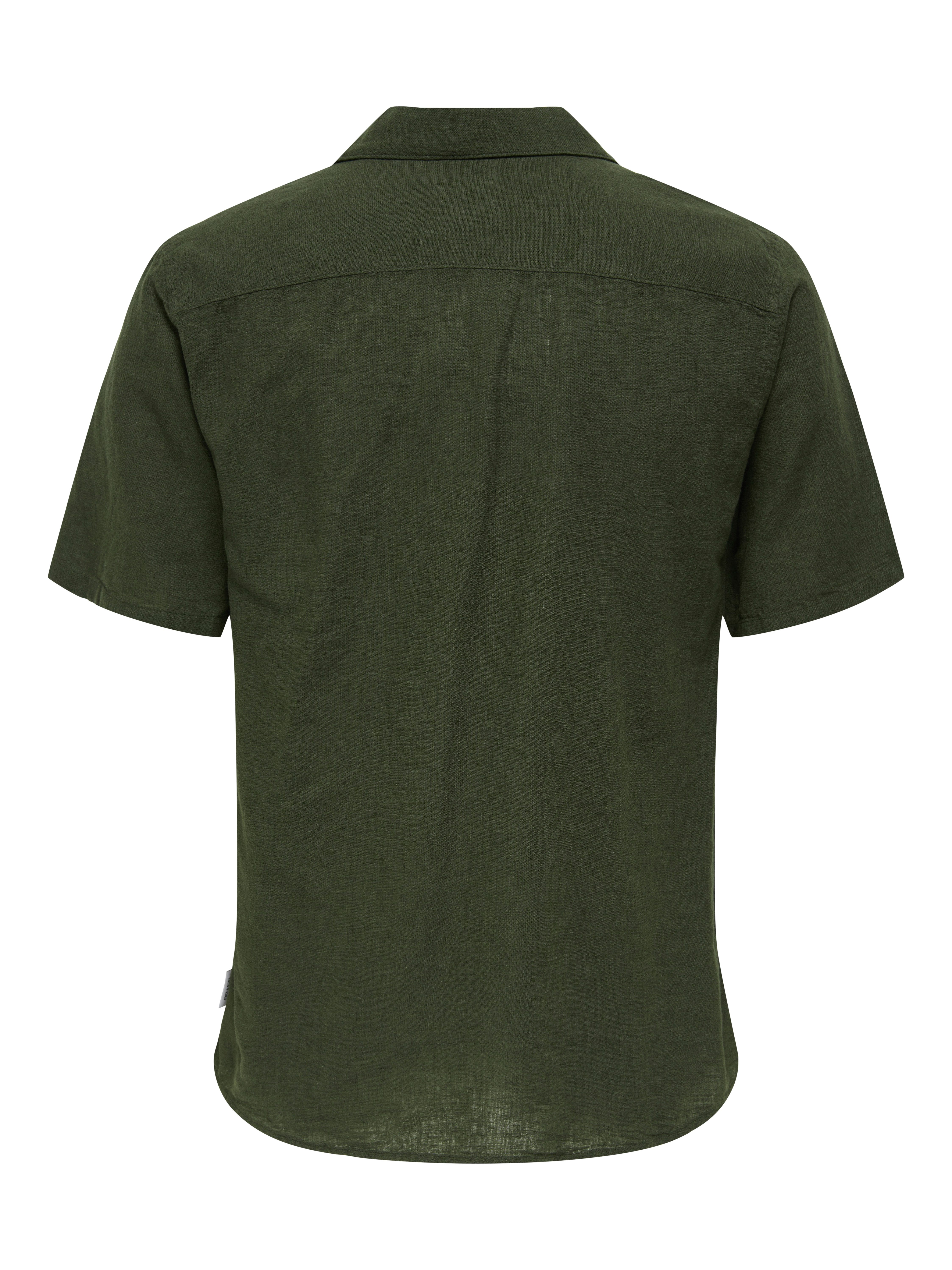 ONLY & SONS Overhemd met korte mouwen ONSCAIDEN SS SOLID RESORT LINEN NOOS