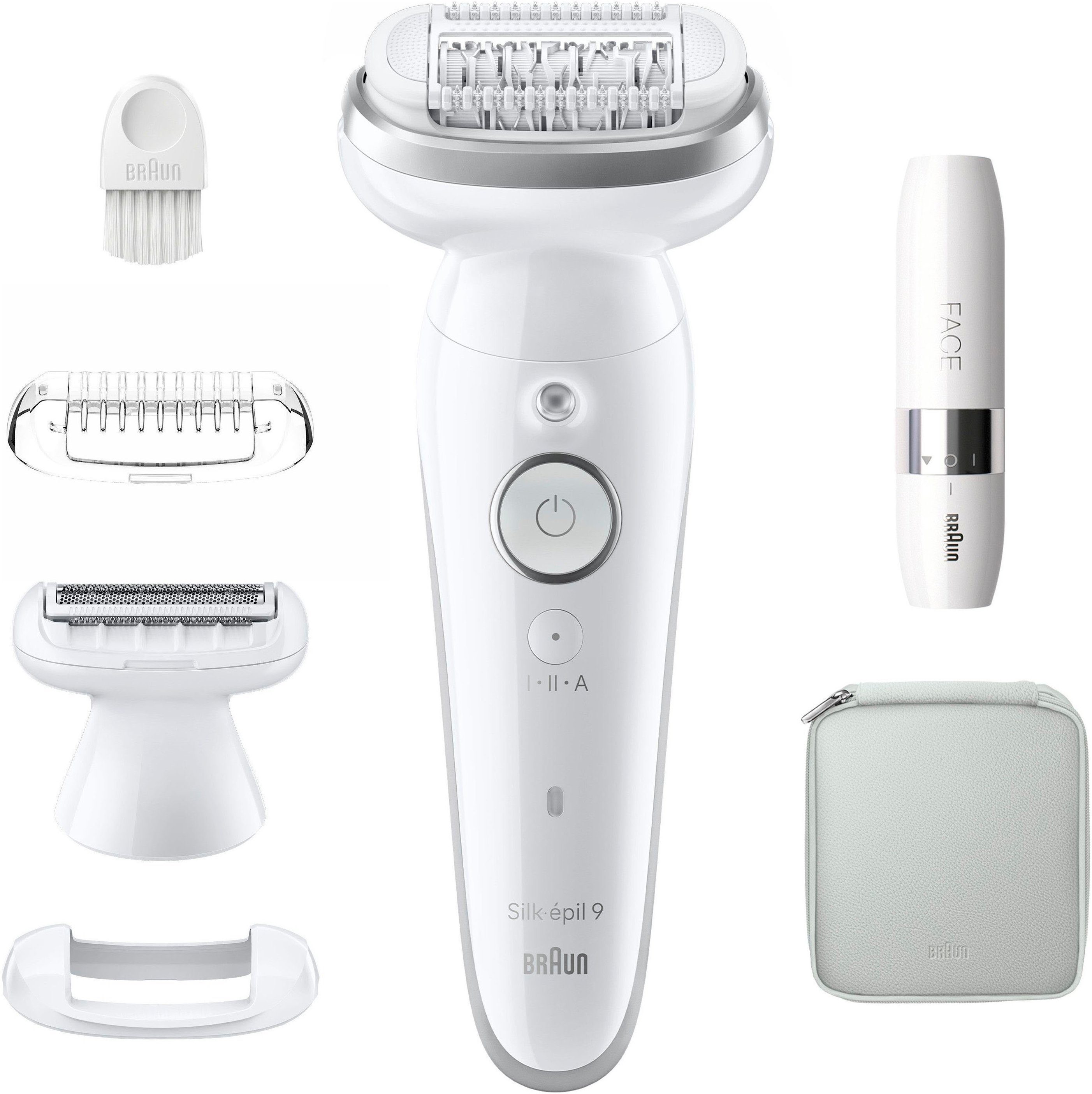 Braun Epilator Silk-épil 9-341 SensoSmartTM met scheer- en trimmeropzetstuk & mini-scheerapparaat voor het gezicht
